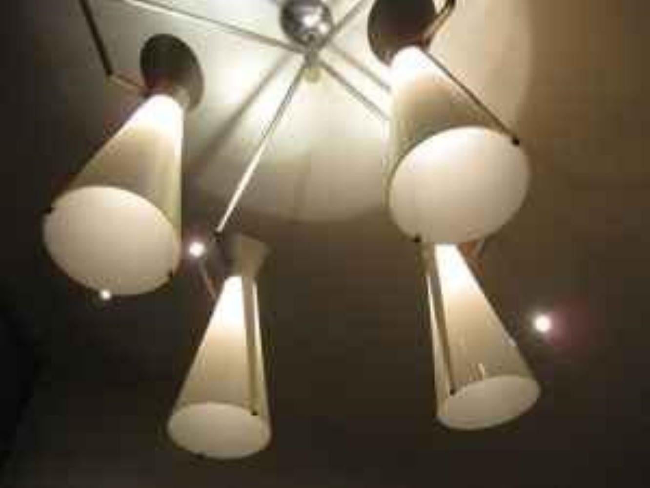 Victor Gruen for John Lautner Chandelier Hanging Lamp Mid-Century Extreme Modern For Sale 2