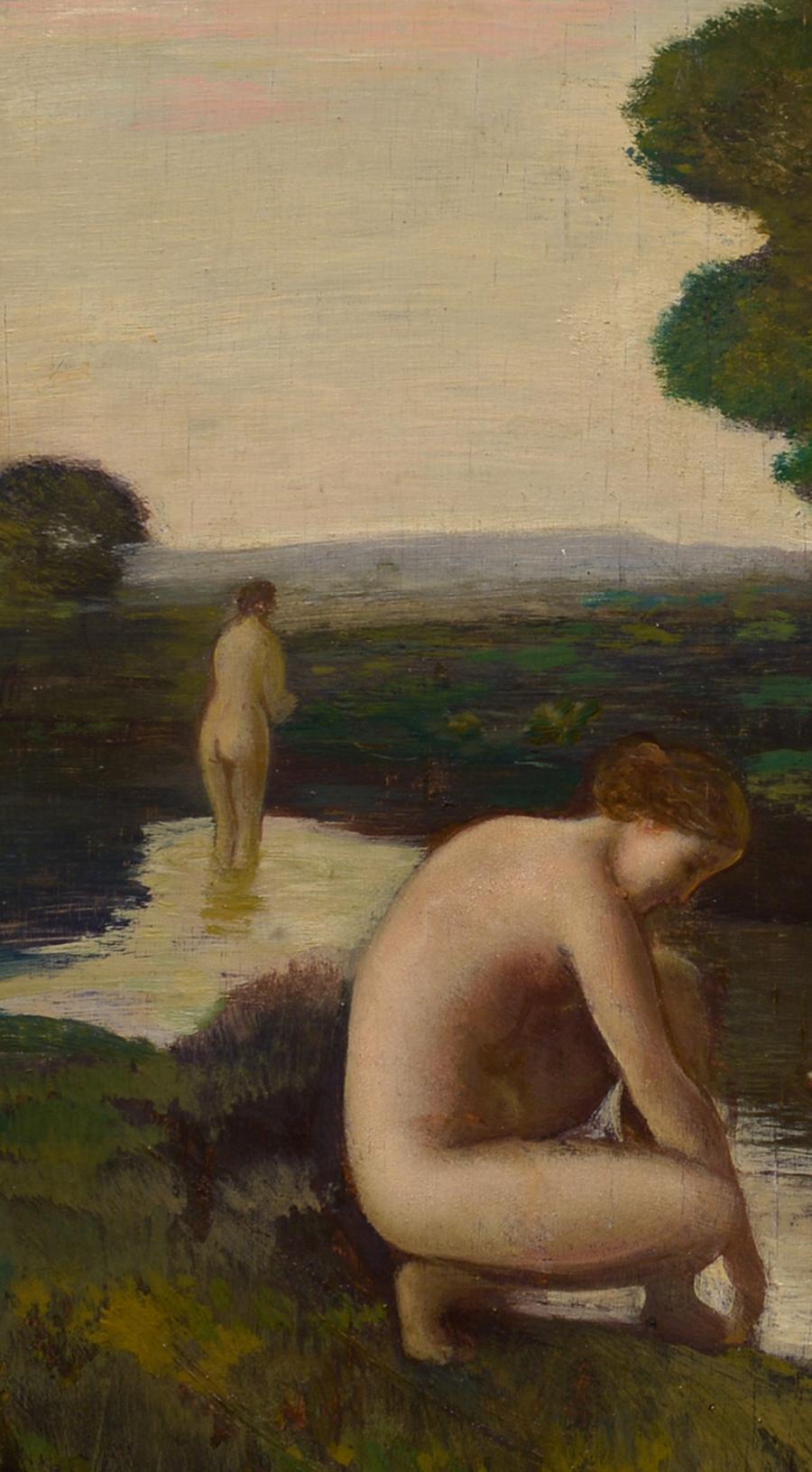 Arcadian Landscape, Nude, Figurative, Impressionist For Sale 1