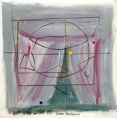 Linear Development by Victor Heath-Leytron - Oil on paper 58x58 cm