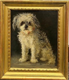 Antique A seated poodle
