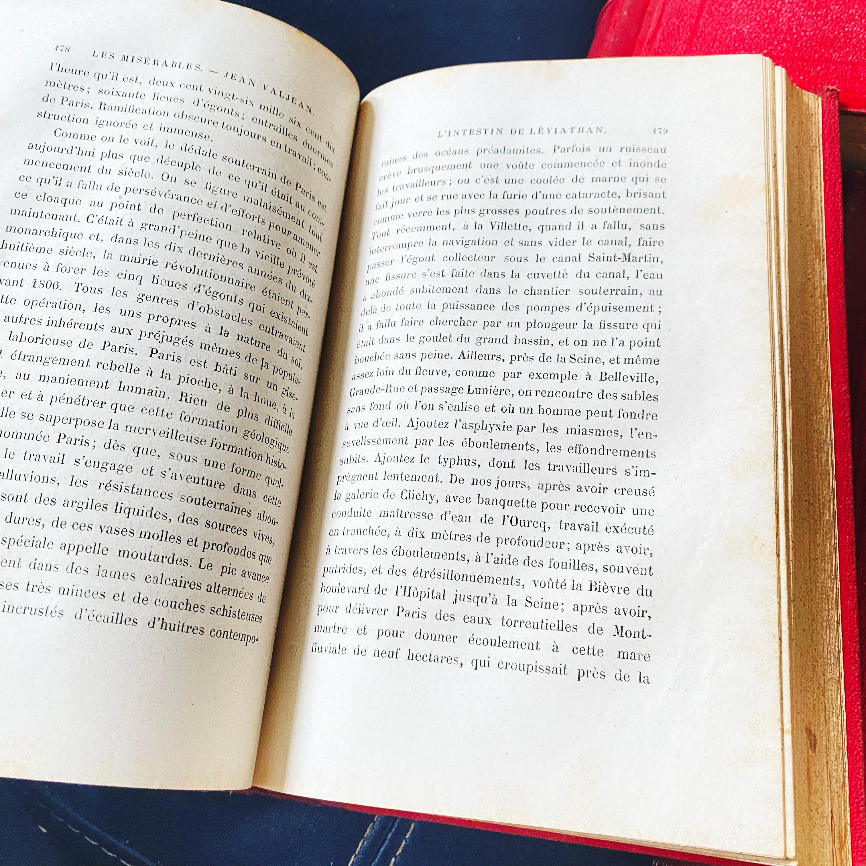 Victor Hugo Les Misérables auf Französisch - Ledergebundener antiker Titel 5 Bände im Angebot 7