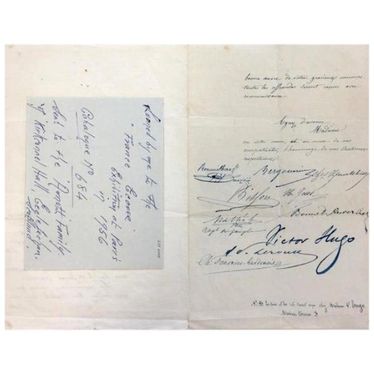 Victor Hugo Signed Document In Good Condition In Jersey, GB