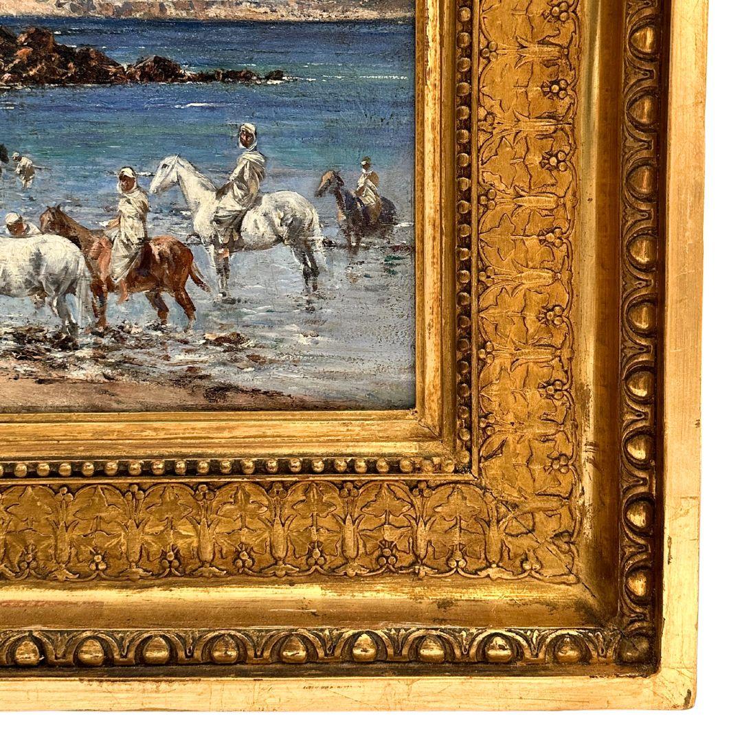 Pair of 19th Century Orientalist Realist Oil Paintings on Board For Sale 13