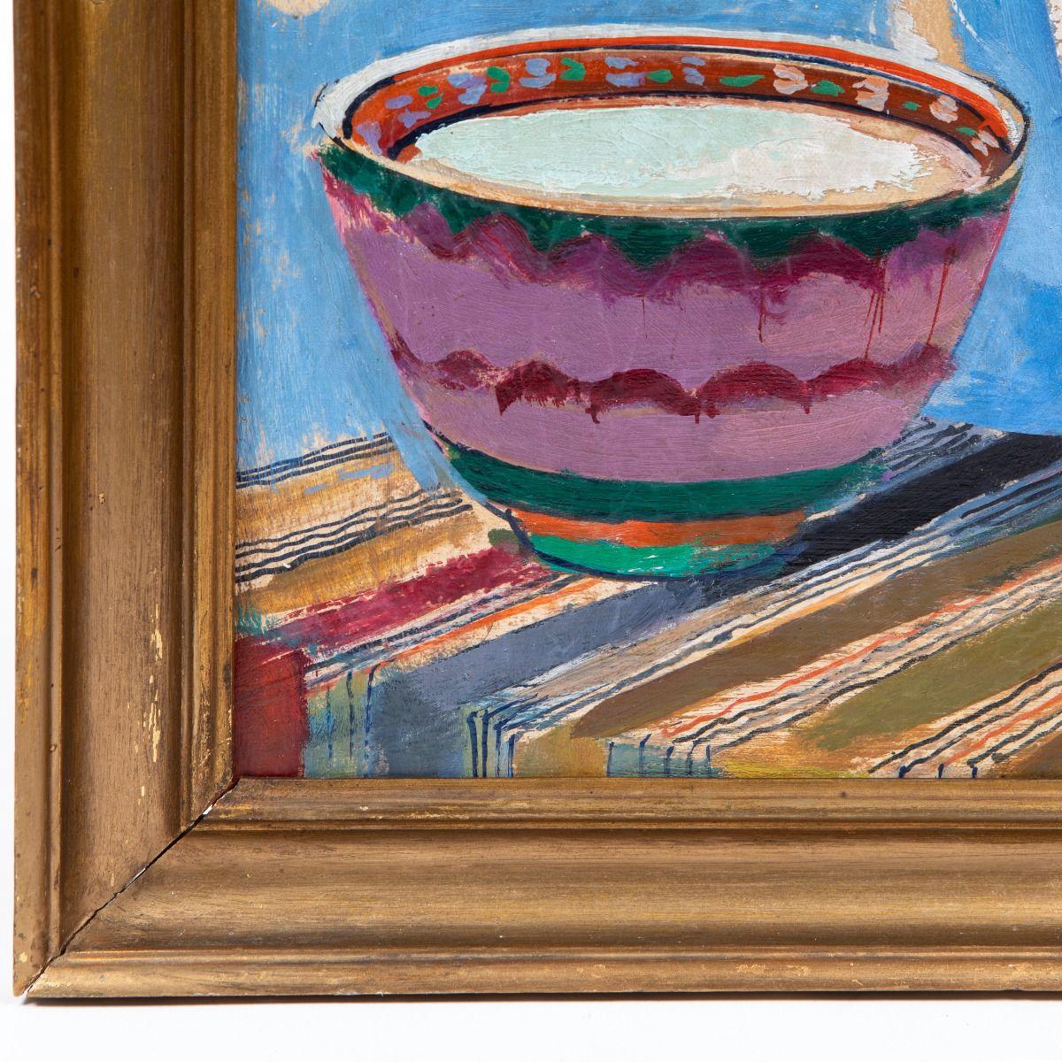 Victor Isbrand, Dänisches modernistisches Stillleben mit Blumen, Öl auf Leinwand, 1945 im Zustand „Gut“ im Angebot in Kastrup, DK