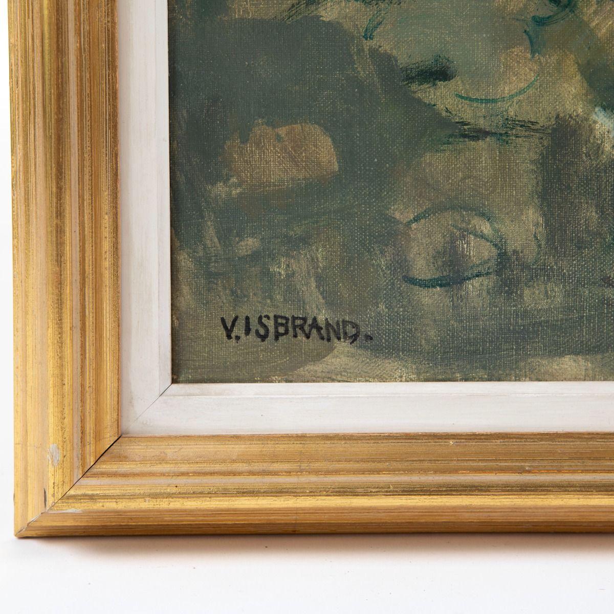 Tela Victor Isbrand, Dipinto a olio con donne groenlandesi che trasportano carbone, Upernavik, 1935 in vendita