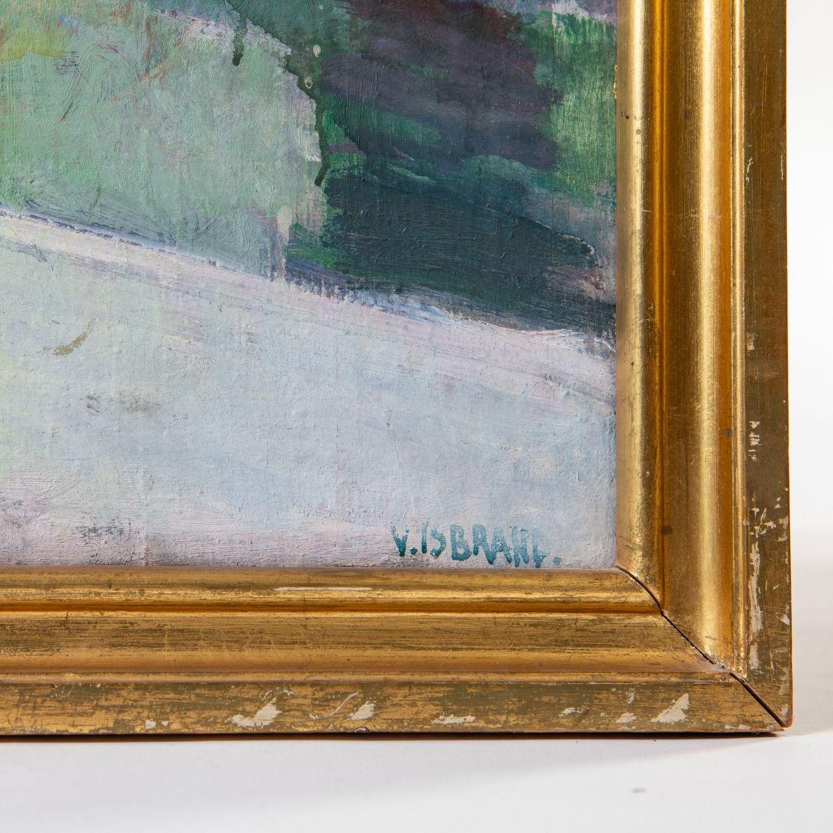 Victor Isbrand Ölgemälde - Ansicht von Paris mit Notre-Dame und der Seine, 1920er Jahre (20. Jahrhundert) im Angebot