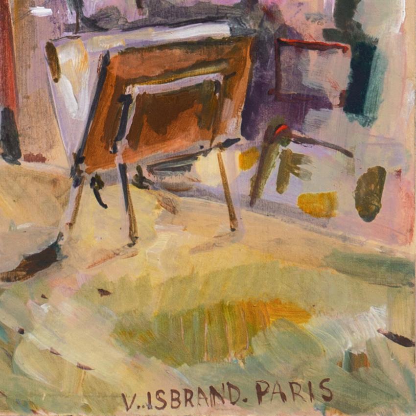 'Left Bank, Paris', Île de la Cité, Notre Dame, Royal Academy, Charlottenborg - Painting by Victor Isbrand