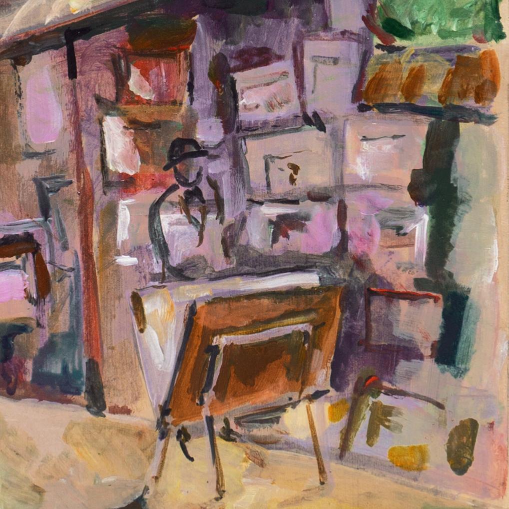 'Left Bank, Paris', Île de la Cité, Notre Dame, Royal Academy, Charlottenborg - Post-Impressionist Painting by Victor Isbrand