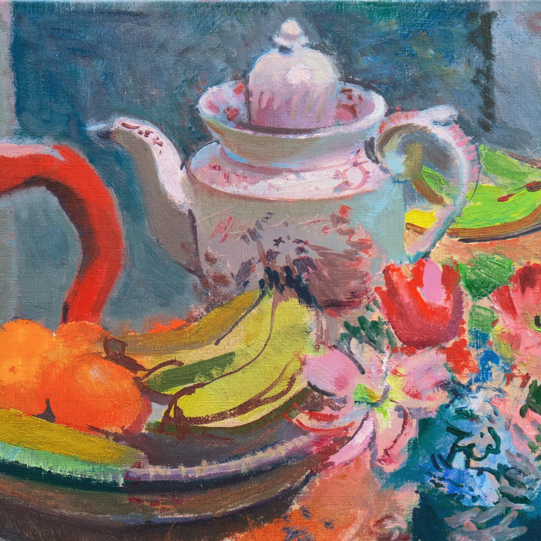 „Stillleben, Obst und Blumen“, Paris, Königliche Kunstakademie von Kopenhagen (Post-Impressionismus), Painting, von Victor Isbrand