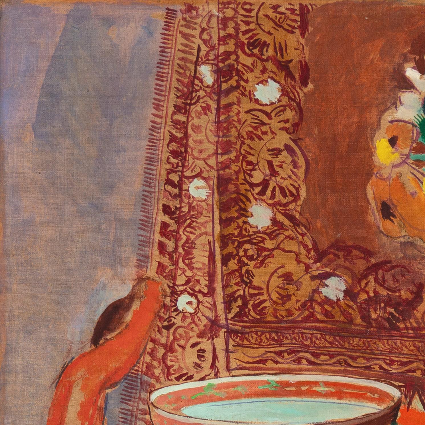 „Stillleben mit Imari-Schale“, Paris, Postimpressionistisches Ölgemälde, Royal Academy im Angebot 6