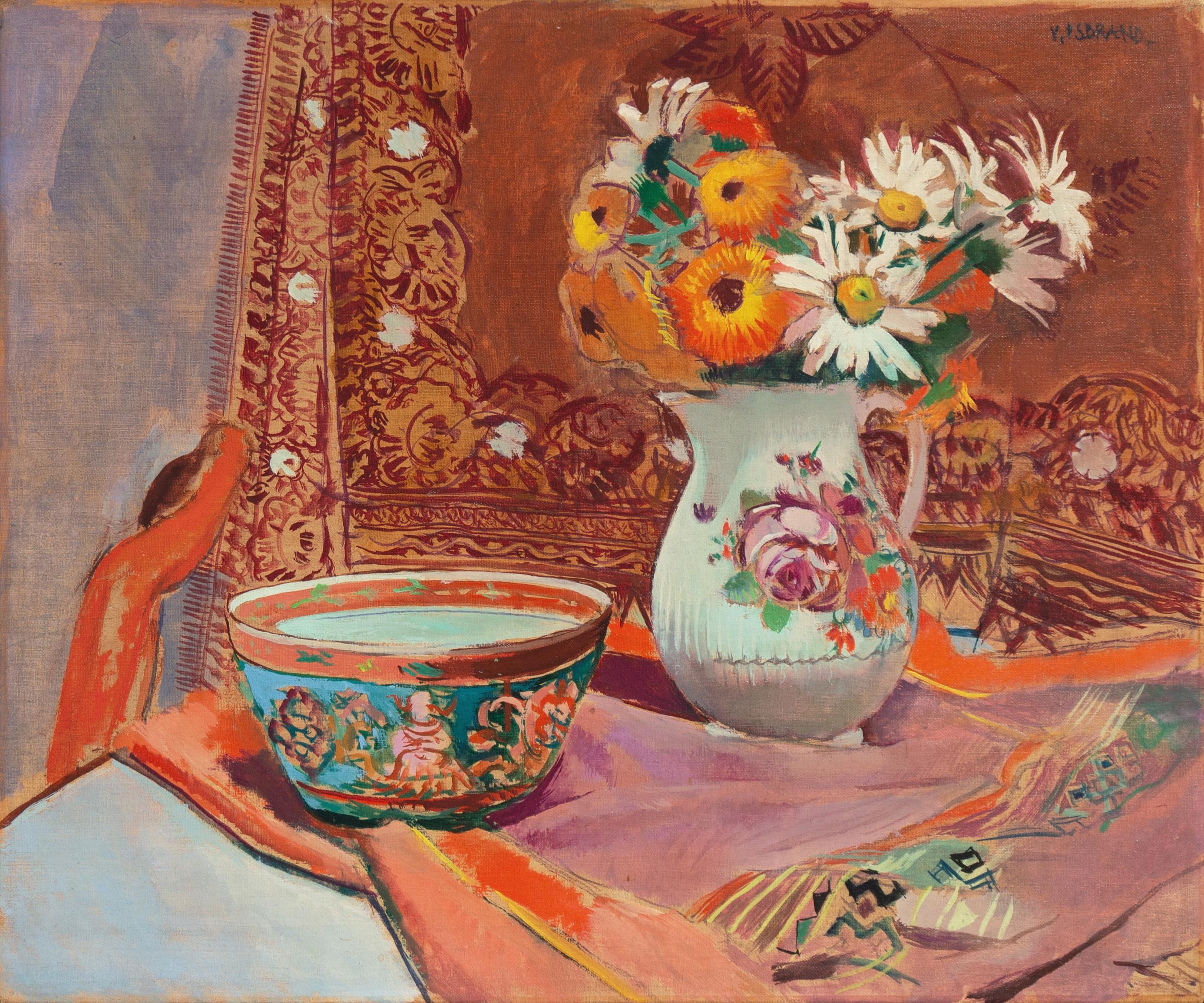 Victor Isbrand Still-Life Painting – „Stillleben mit Imari-Schale“, Paris, Postimpressionistisches Ölgemälde, Royal Academy