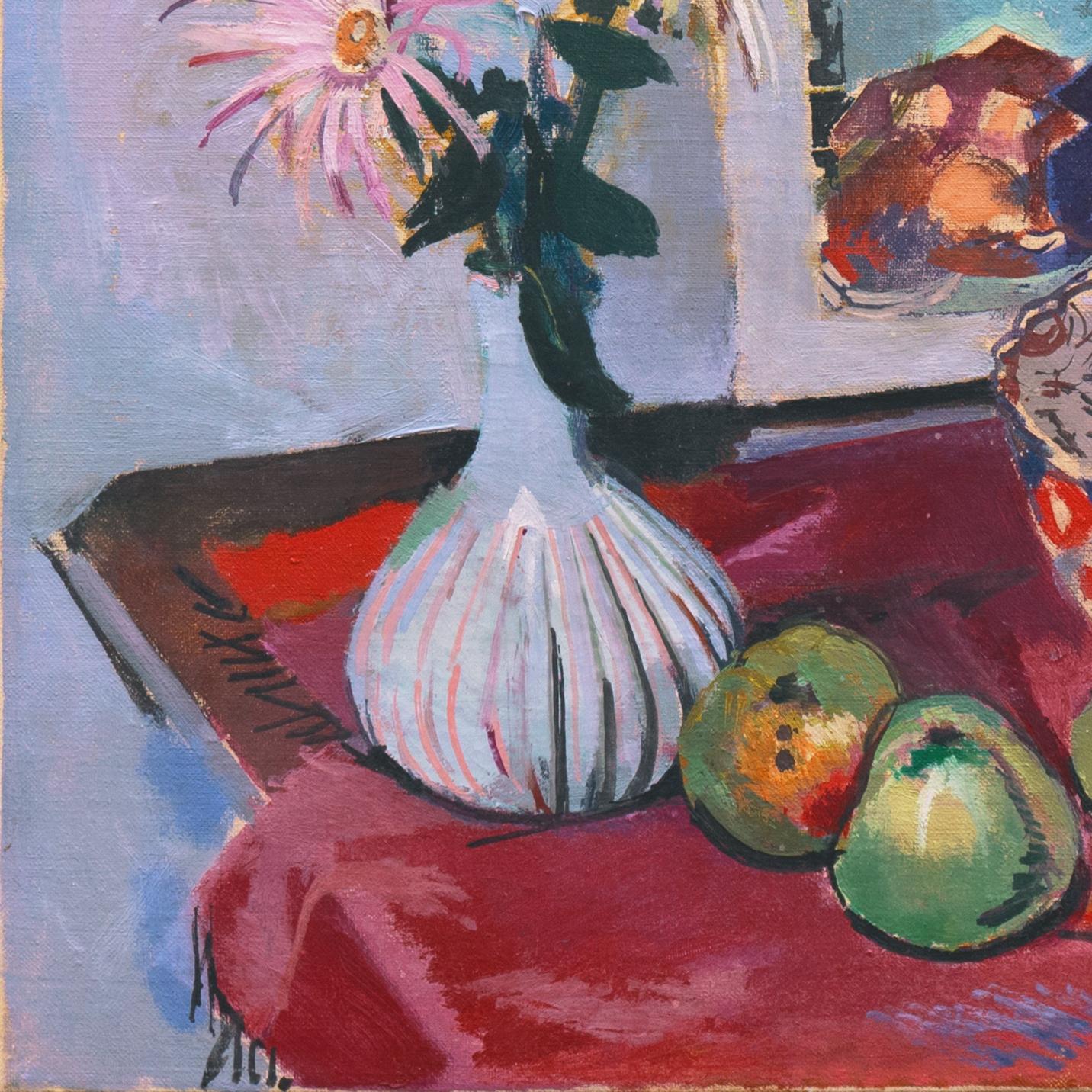 'Still Life with Imari Bowl', Paris, Japanese Woodblock, Post-Impressionist Oil For Sale 1