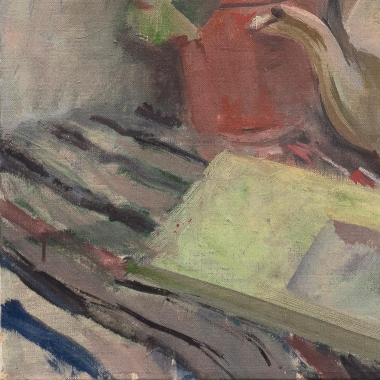 Signed lower right, 'V. Isbrand' for Victor Isbrand (Danish, 1897-1989), titled, verso, on old label, 'Opstilling' (Still Life) and dated 1949.
Exhibited: Landmandsbankens Kunstforening 

Precocious as a child, Victor Isbrand painted professionally