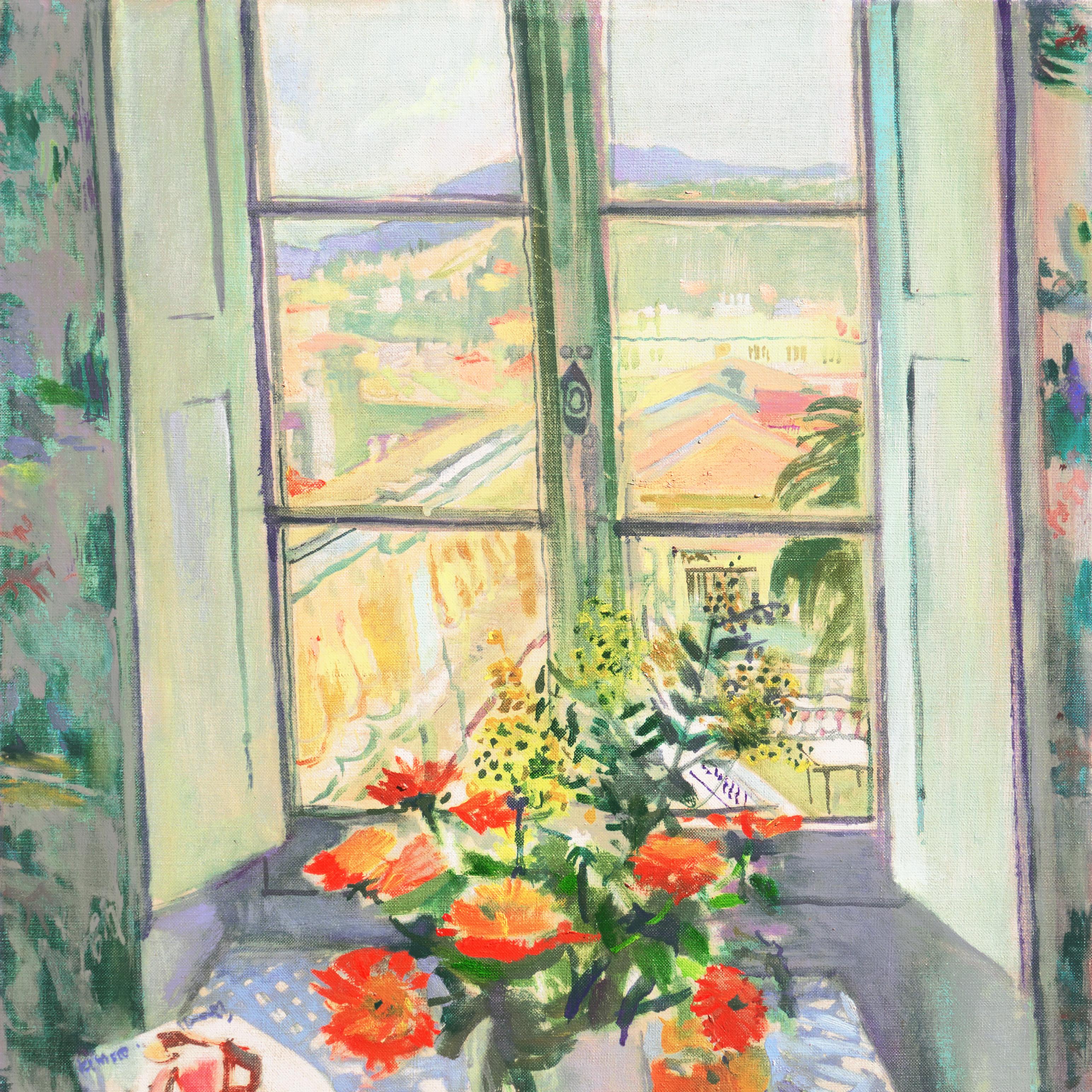 'Menton, the Côte d'Azur', Post-Impressionist Oil, Academie Chaumiere, Paris - Beige Still-Life Painting by Victor Isbrand