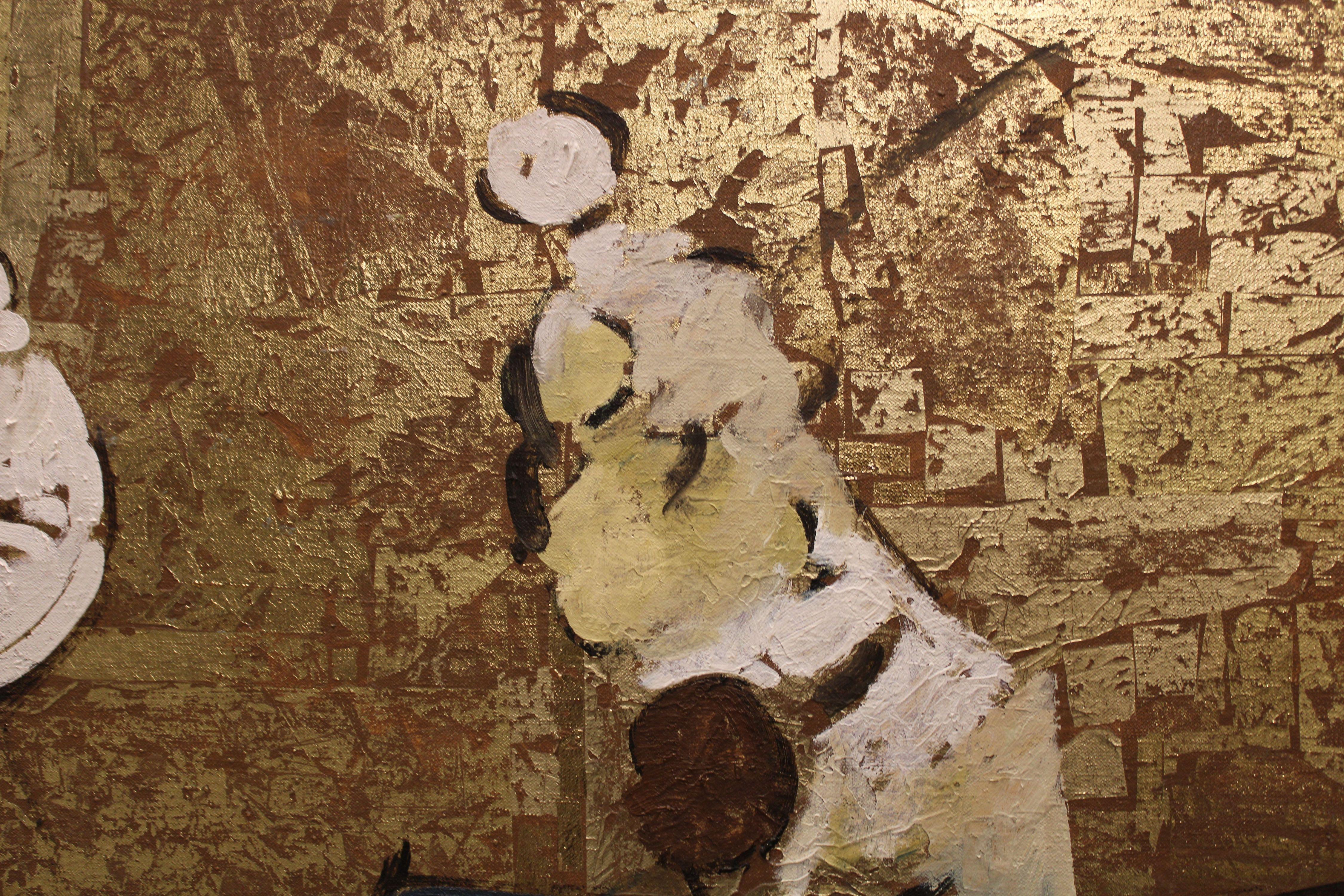 Dans la légèreté de l'or Huile sur toile, 150 x 180 cm en vente 2