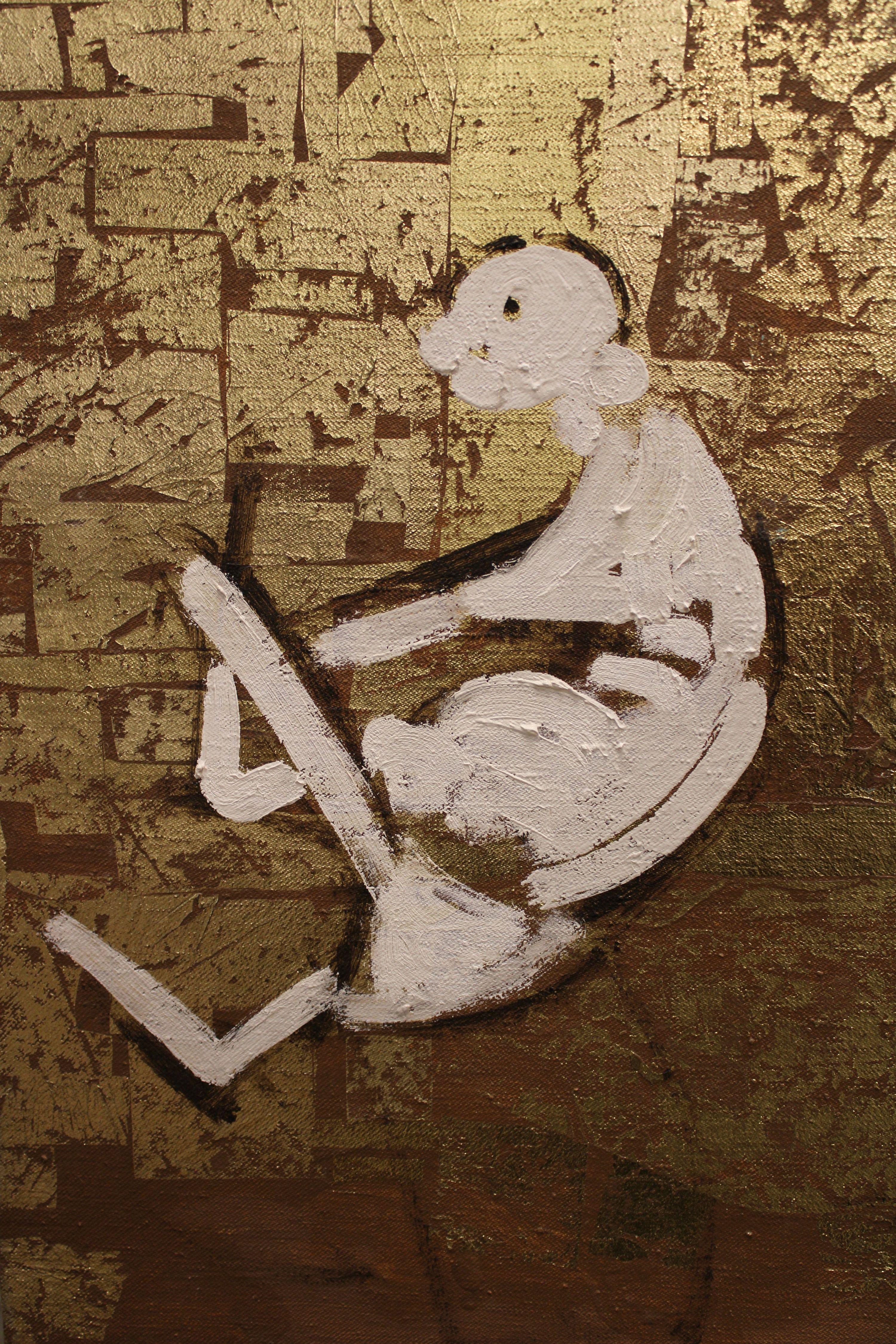 Dans la légèreté de l'or Huile sur toile, 150 x 180 cm en vente 4
