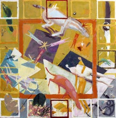 Un paseo por el pueblo. Óleo sobre cartón, 45x45 cm