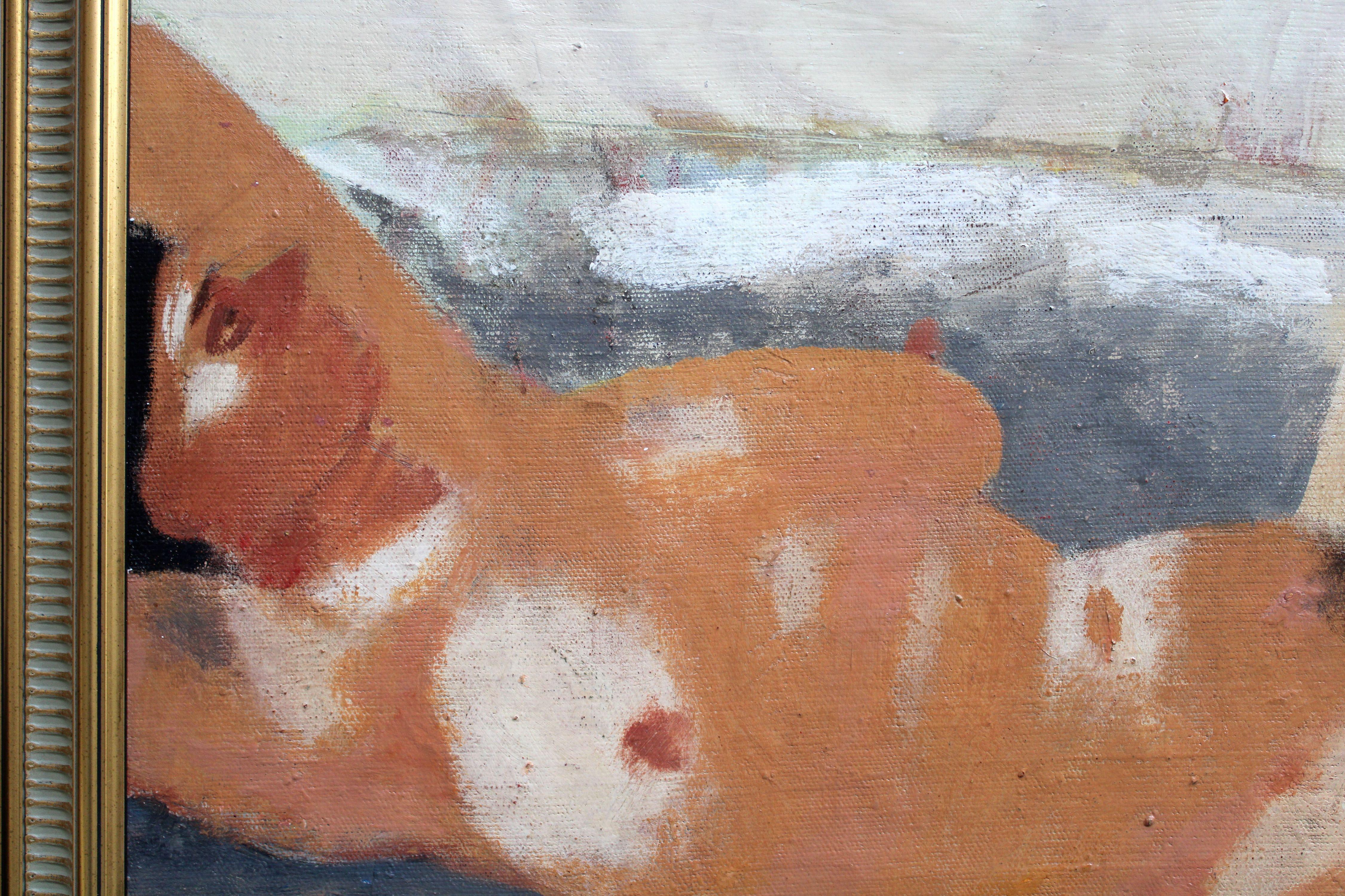 Atto. Olio su tela, 58x69 cm - Painting Realismo di Victor Karnauh 