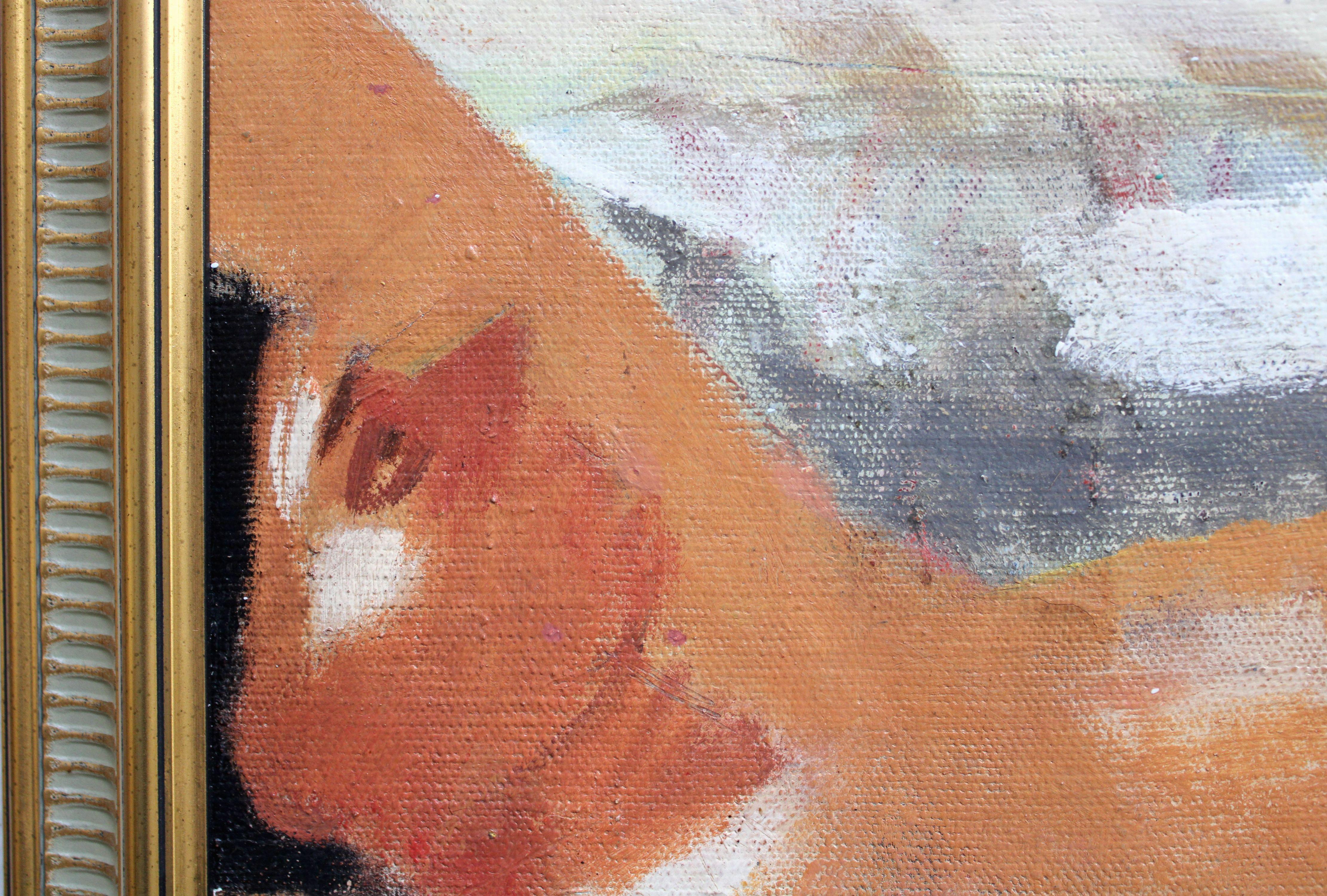 Atto. Olio su tela, 58x69 cm in vendita 1