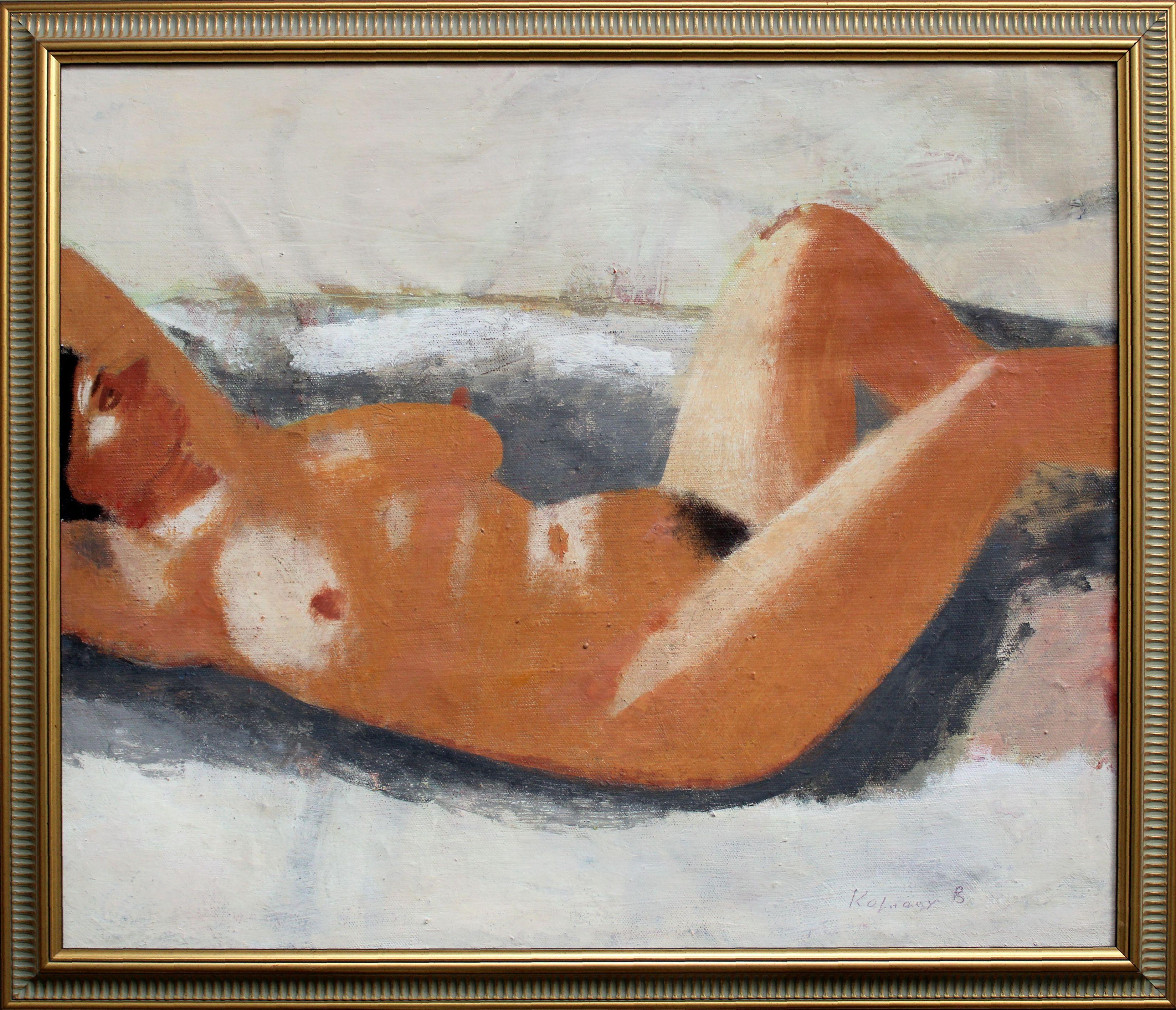 Atto. Olio su tela, 58x69 cm in vendita 3