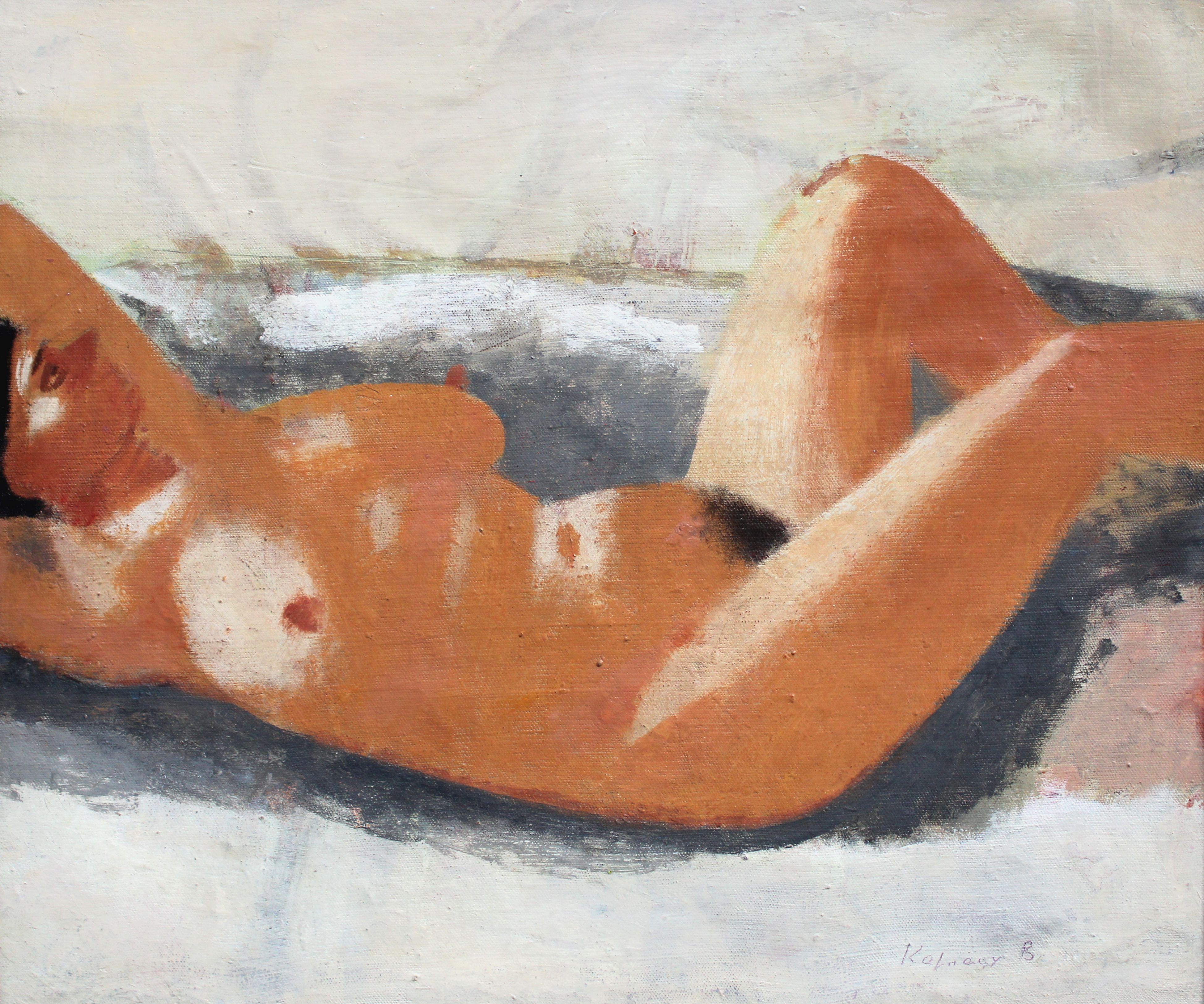 Victor Karnauh  Nude Painting – Gesetz. Öl auf Leinwand, 58x69 cm, Öl