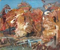 Vent d'automne. Cardboard, huile, 64 x 75 cm