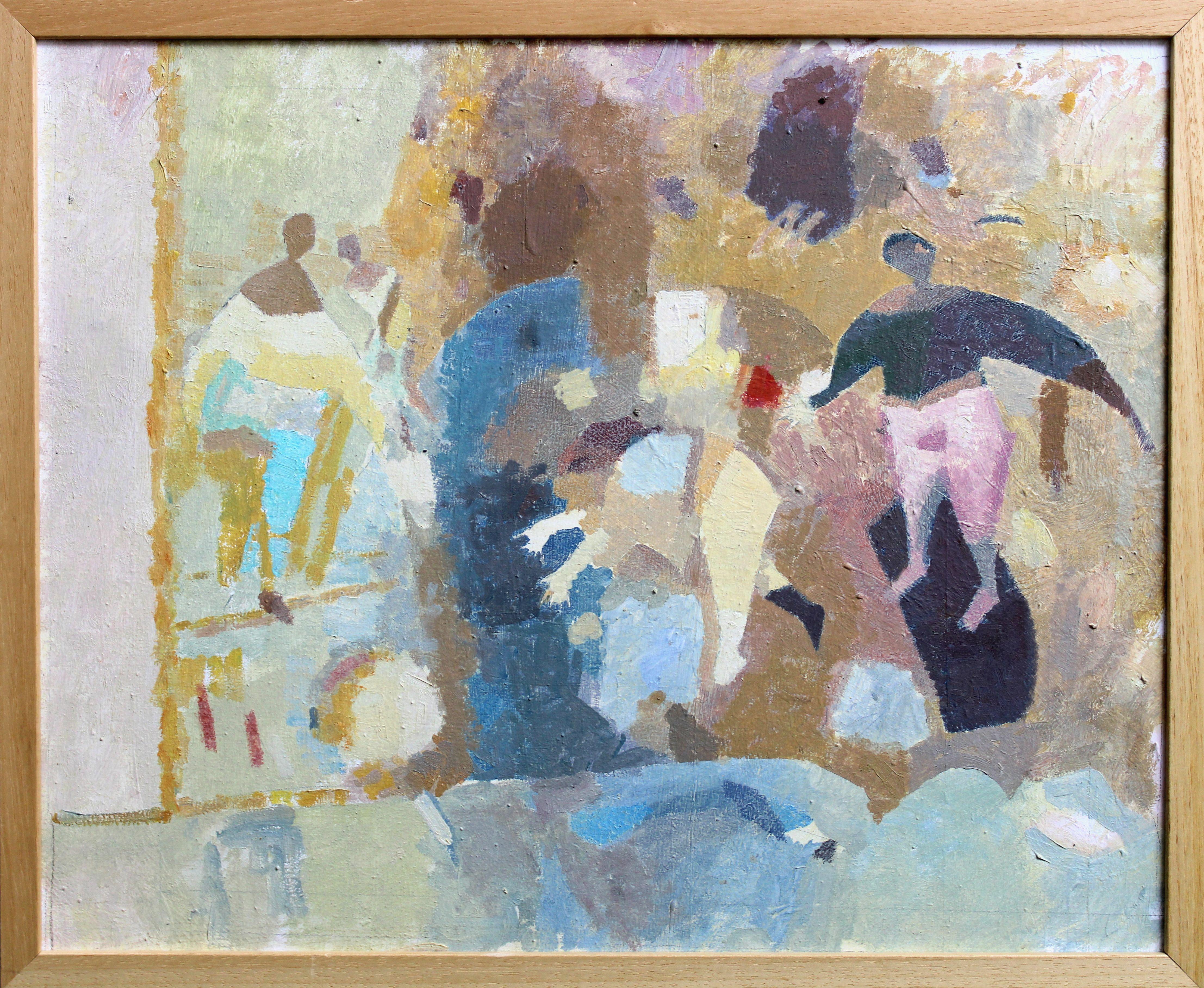 Ball game II. Oil on canvas, 46 x 56. 5 cm For Sale 2