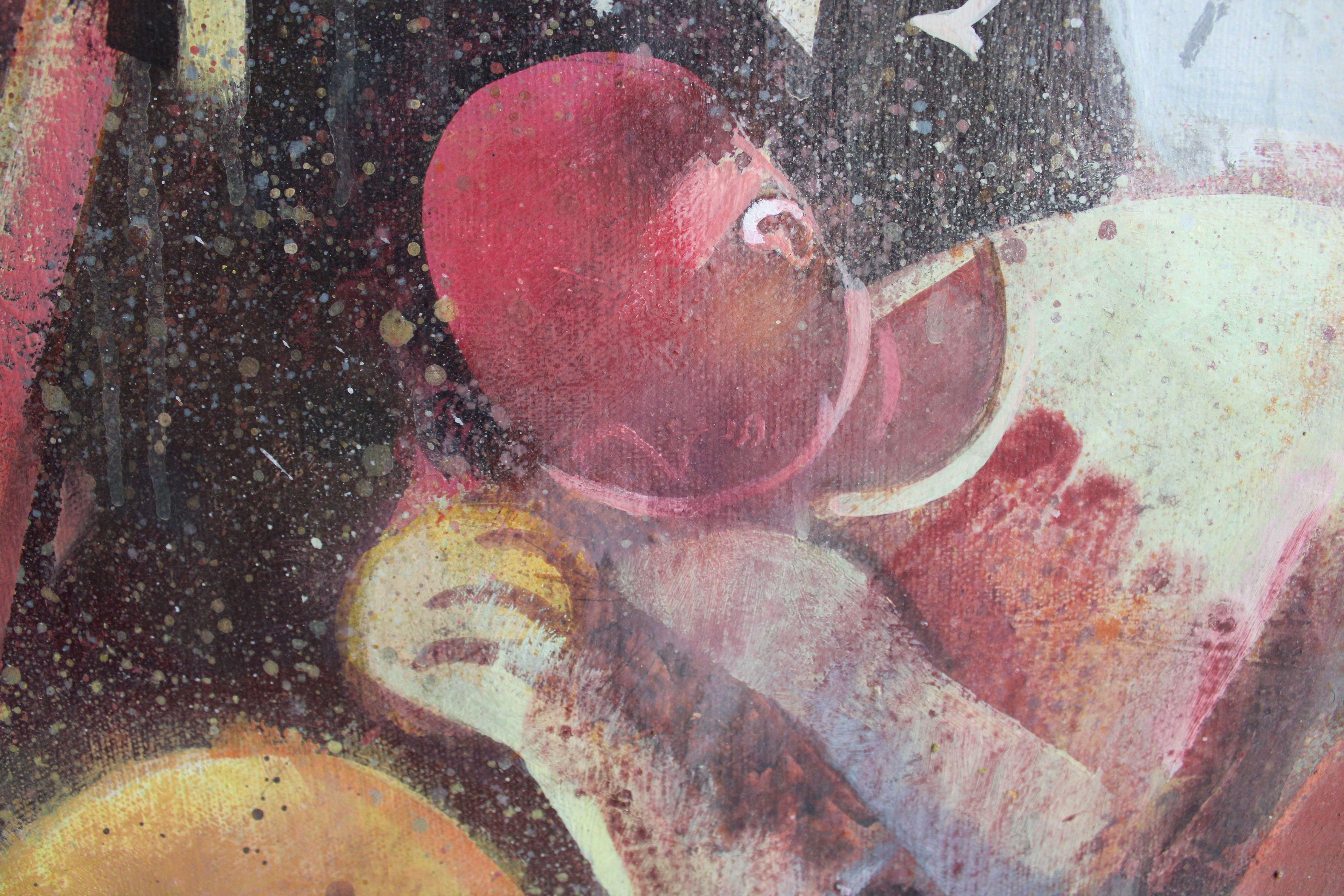 The Bird at the Wheel . Öl auf Leinwand, 60 x 92 cm, Öl (Zeitgenössisch), Painting, von Victor Karnauh 