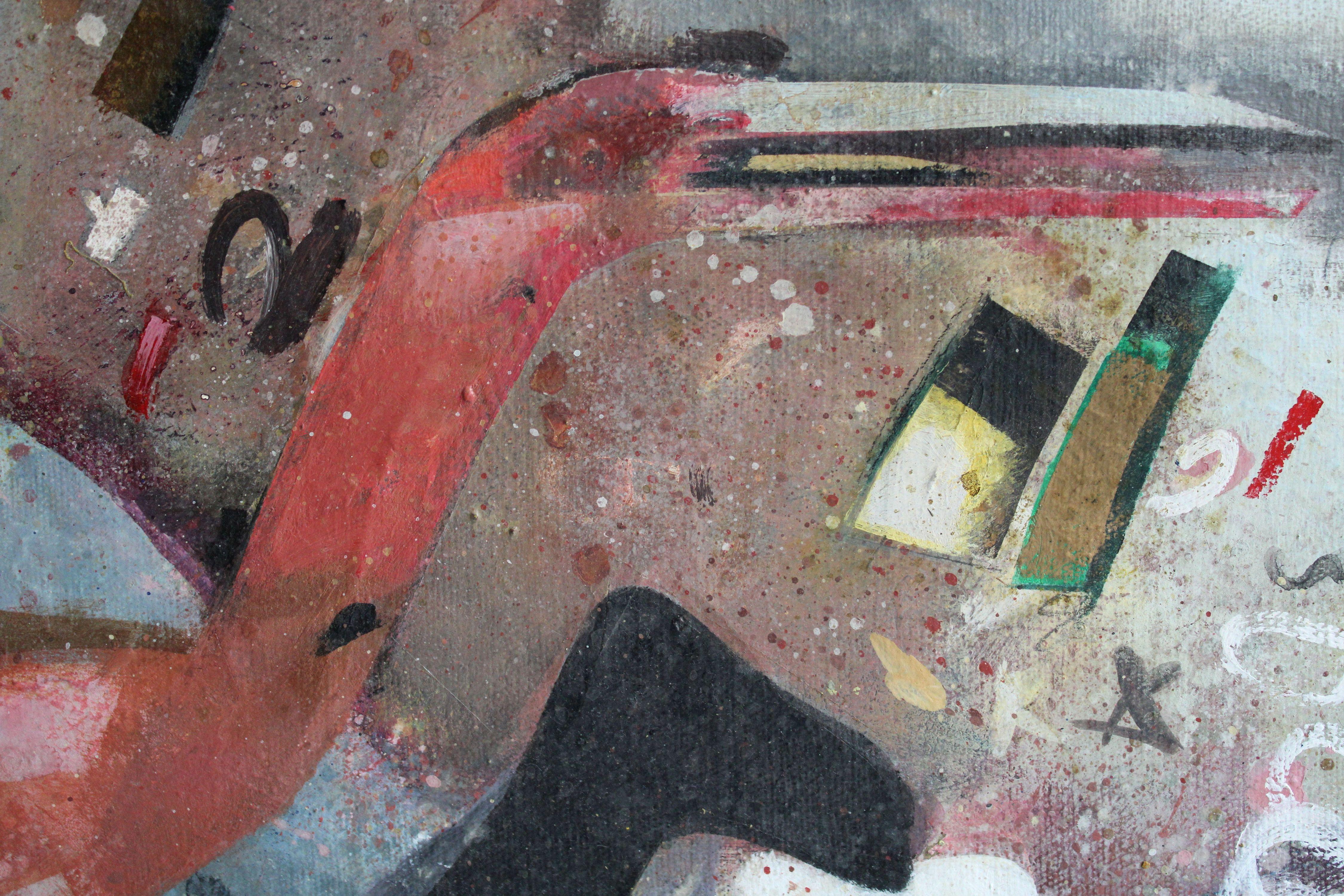 The Bird at the Wheel . Öl auf Leinwand, 60 x 92 cm, Öl im Angebot 2