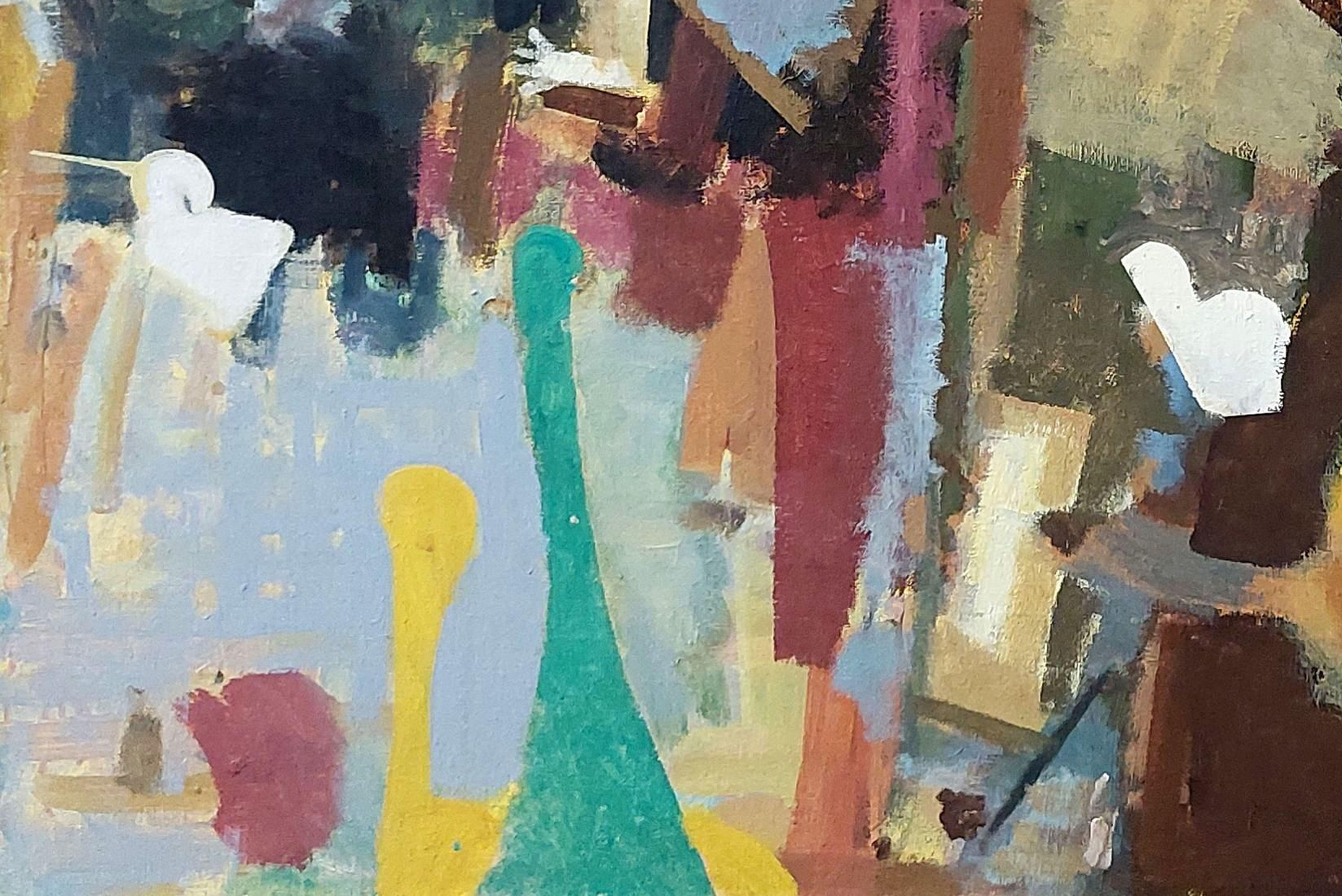 Conversation #2. Oil on canvas, 144x125 cm - Brown Abstract Painting by Victor Karnauh 