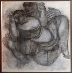 Couple. Paper, charcoal, 99x98 cm