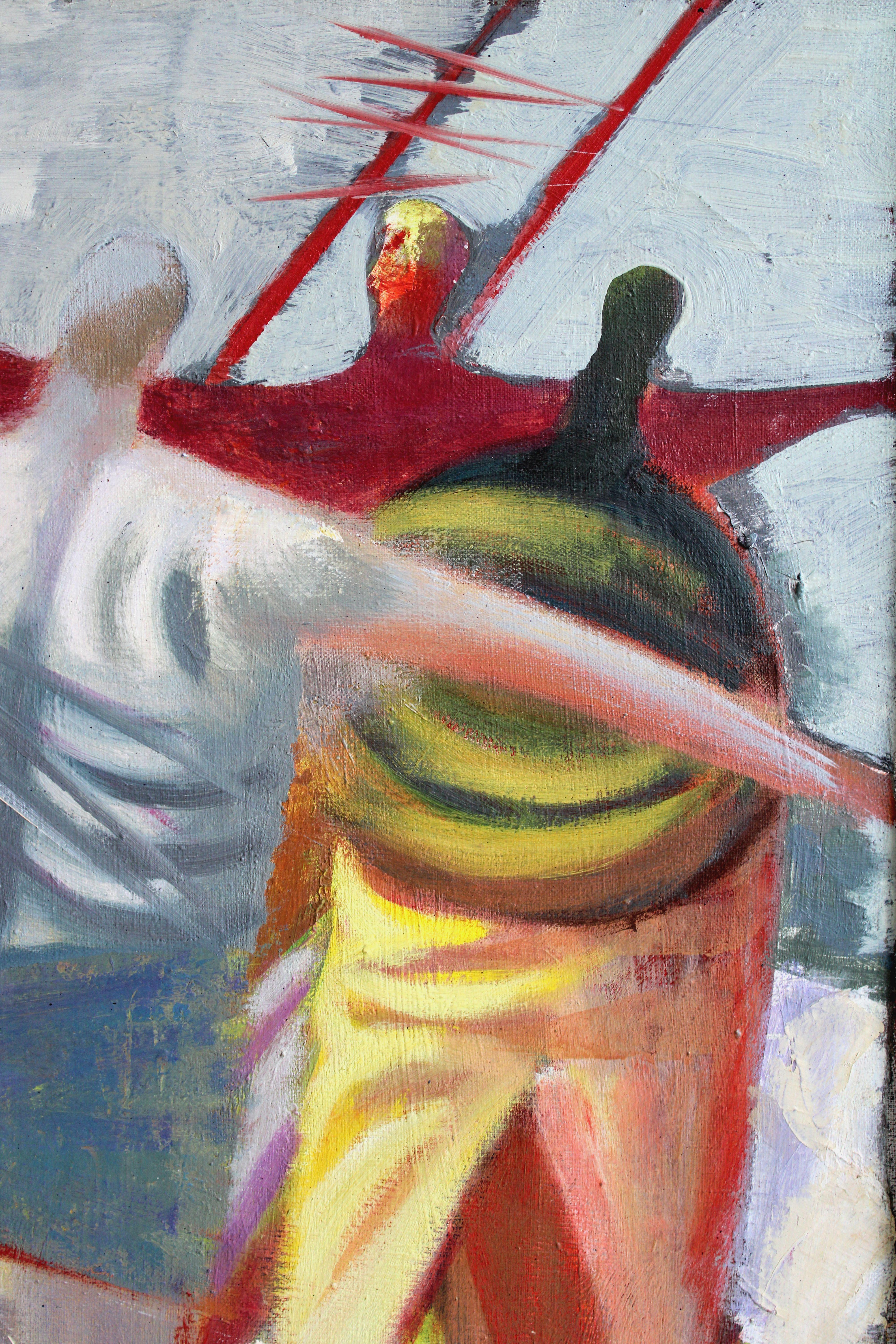 Sogno. Olio su tela 83x99,5 cm - Figurative Painting Grigio di Victor Karnauh 