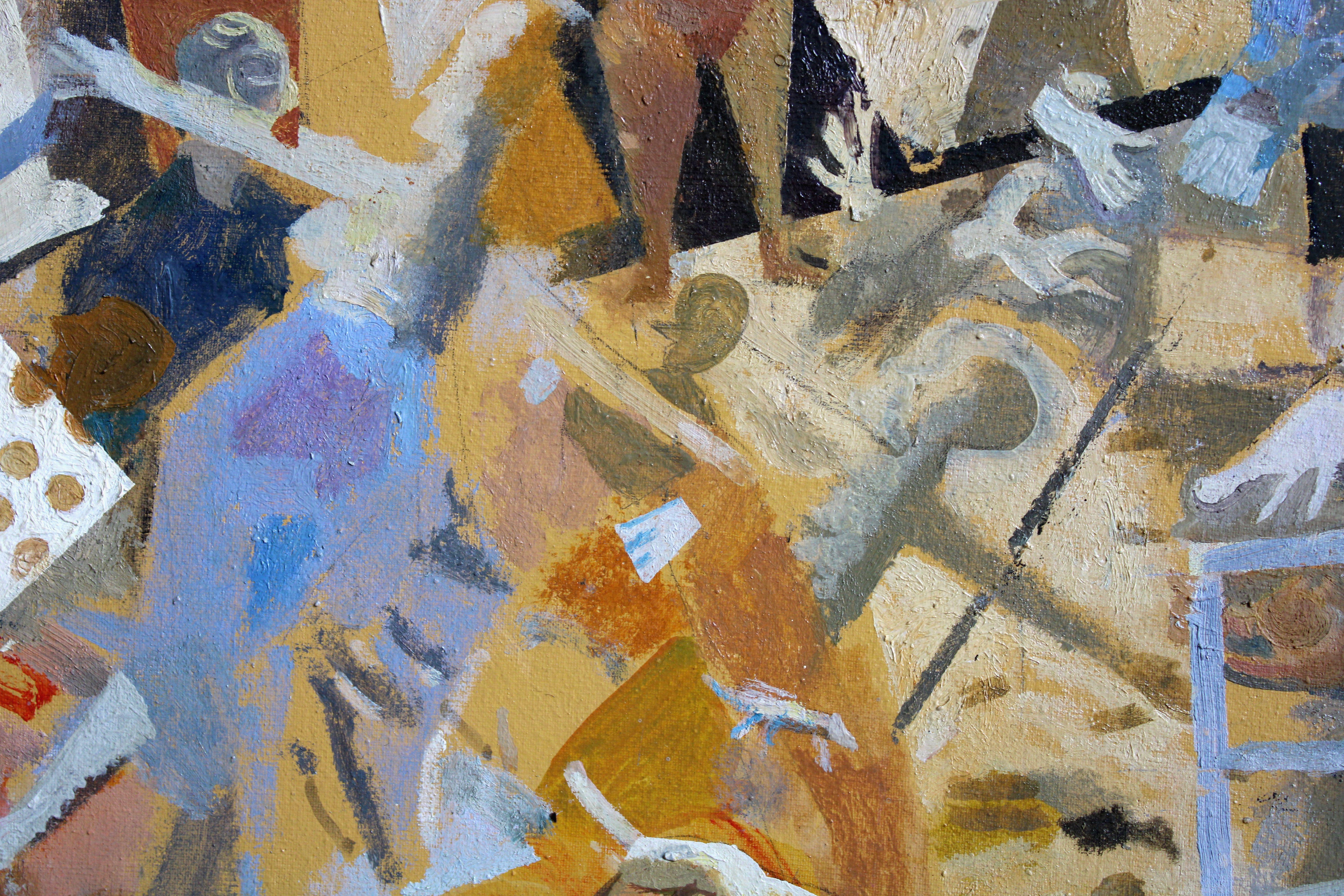 Vertedero. Óleo sobre lienzo, 28. 5 x 43 cm - Abstract Painting Gris de Victor Karnauh 