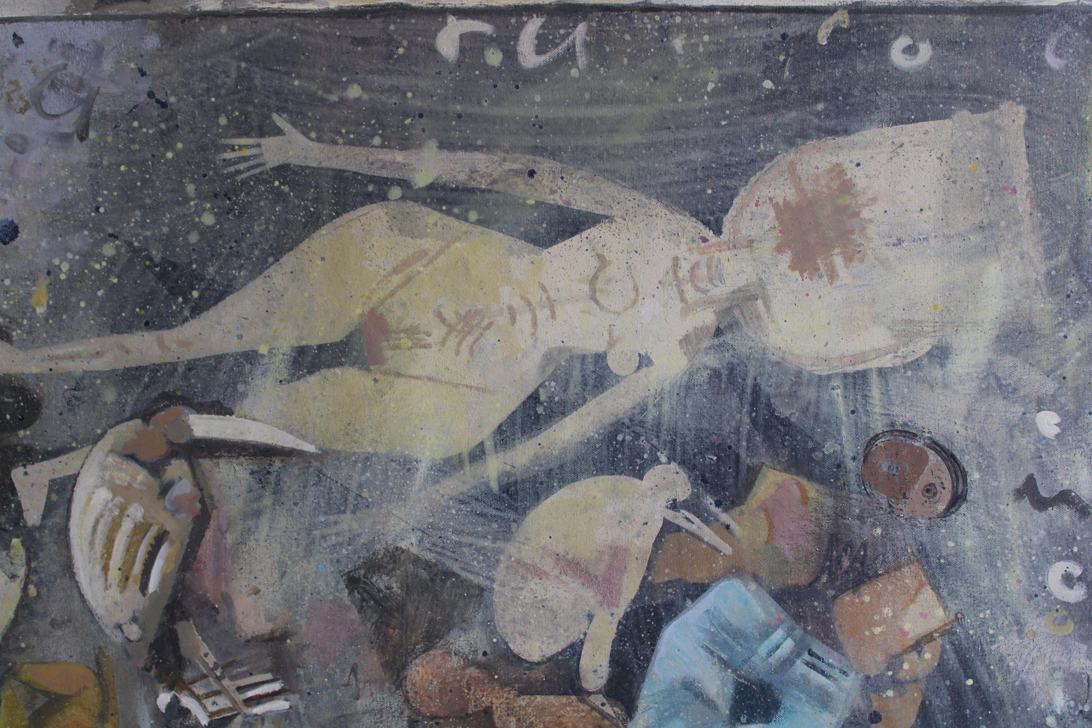 Volo. 1999. Olio su tela, 76x91 cm - Painting di Victor Karnauh 