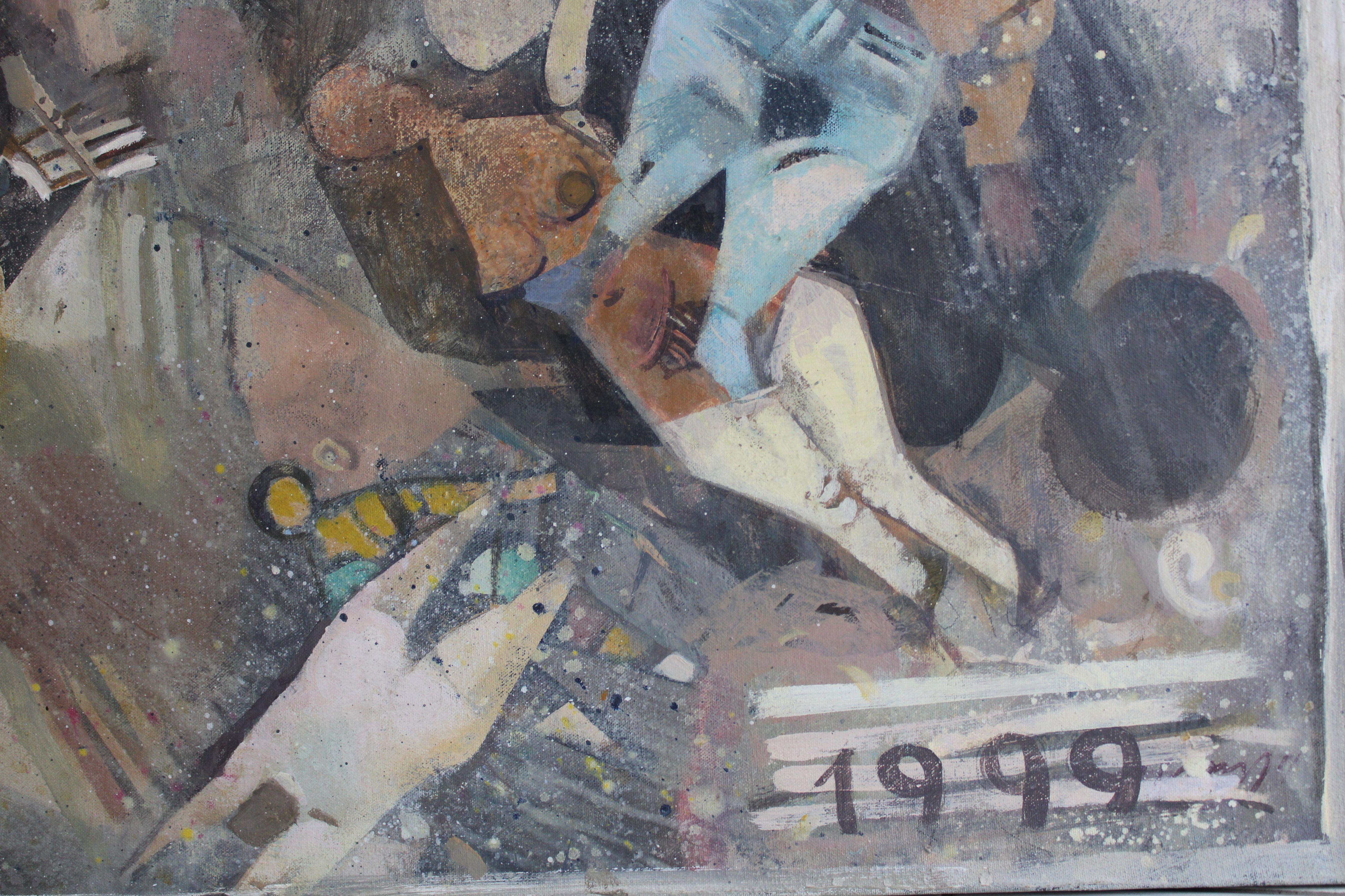 Volo. 1999. Olio su tela, 76x91 cm - Painting Concettualismo di Victor Karnauh 