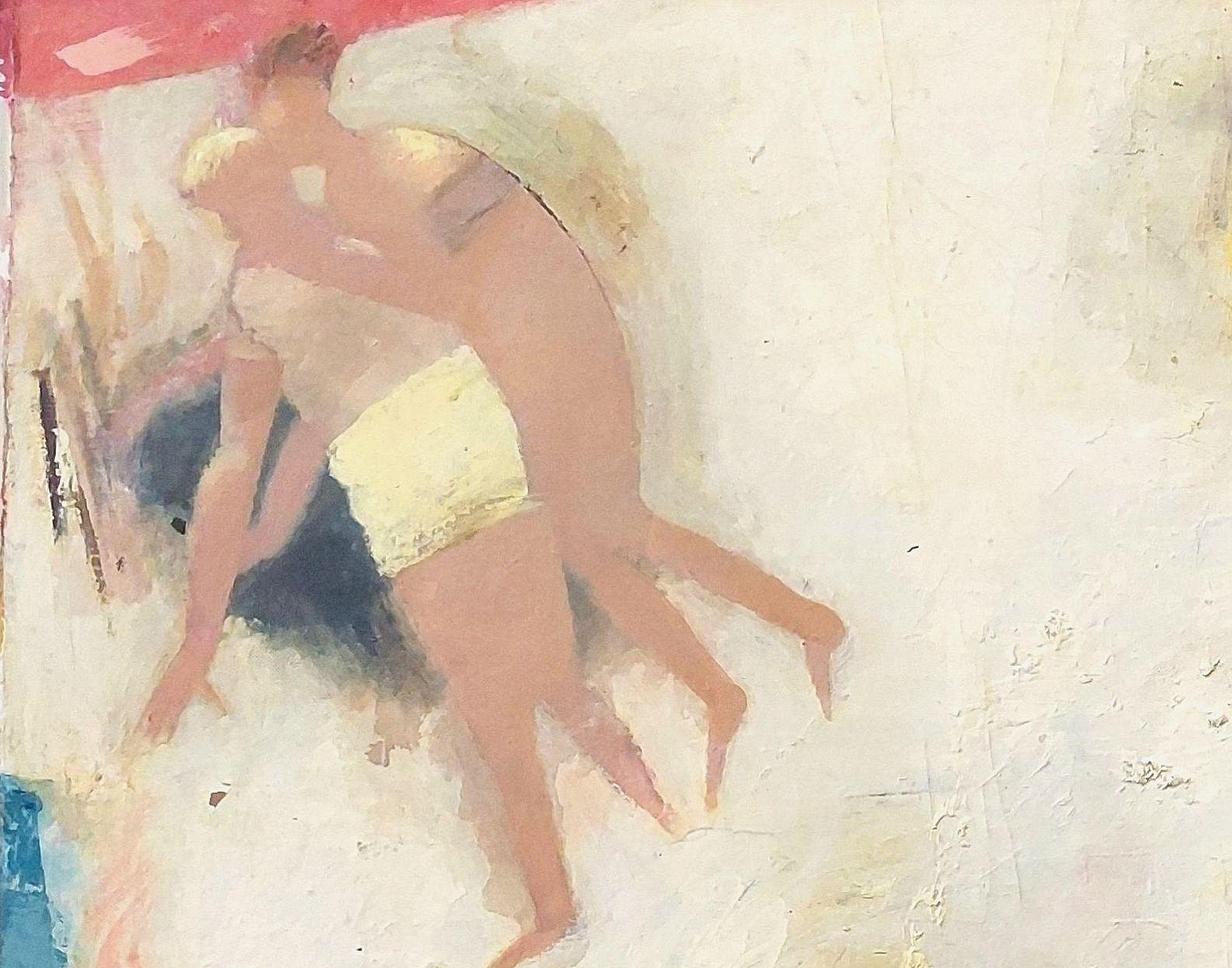 Gioco. Olio su tela, 150x150 cm - Abstract Painting Marrone di Victor Karnauh 