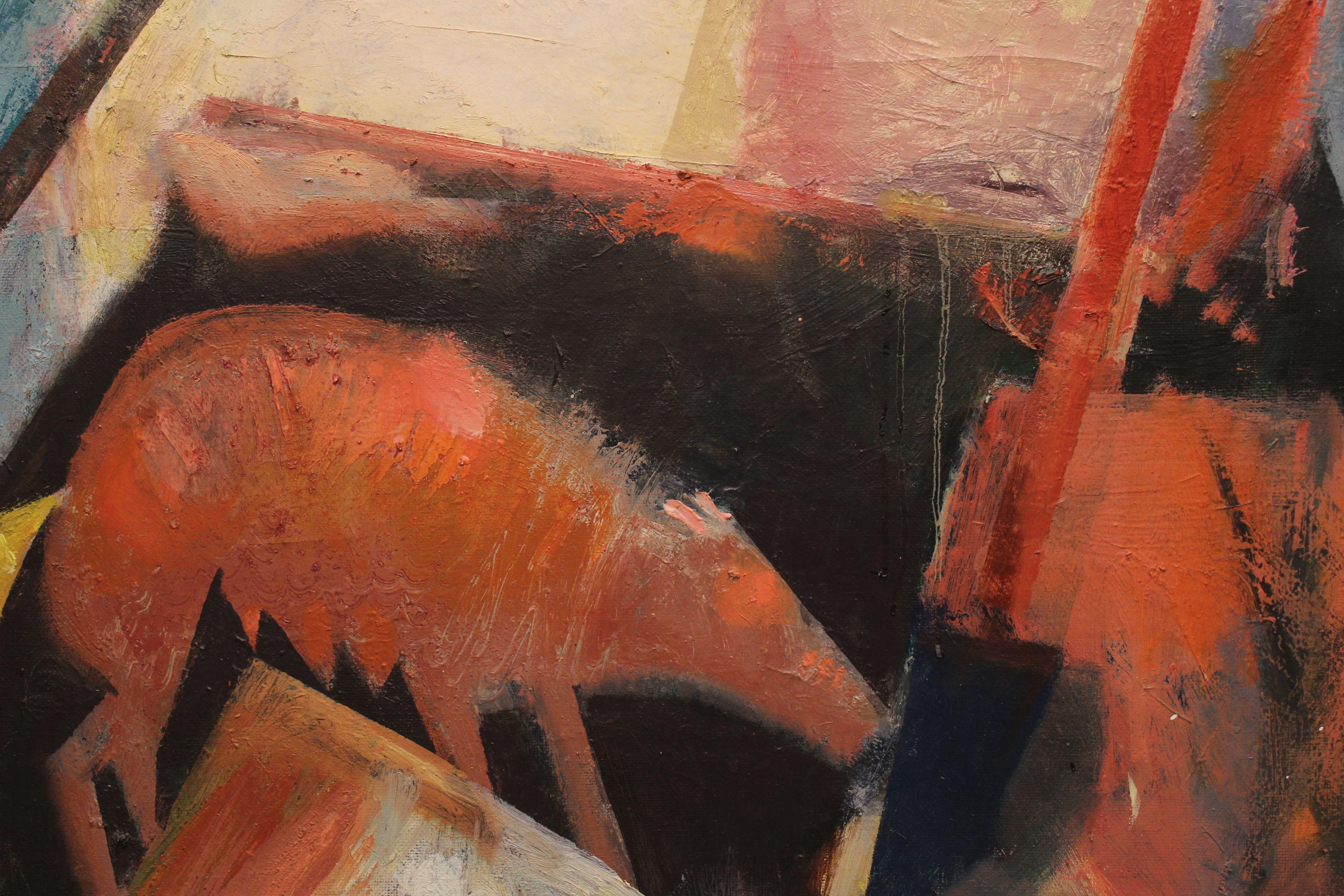 Gioco. Olio su tela, 150x150 cm in vendita 1