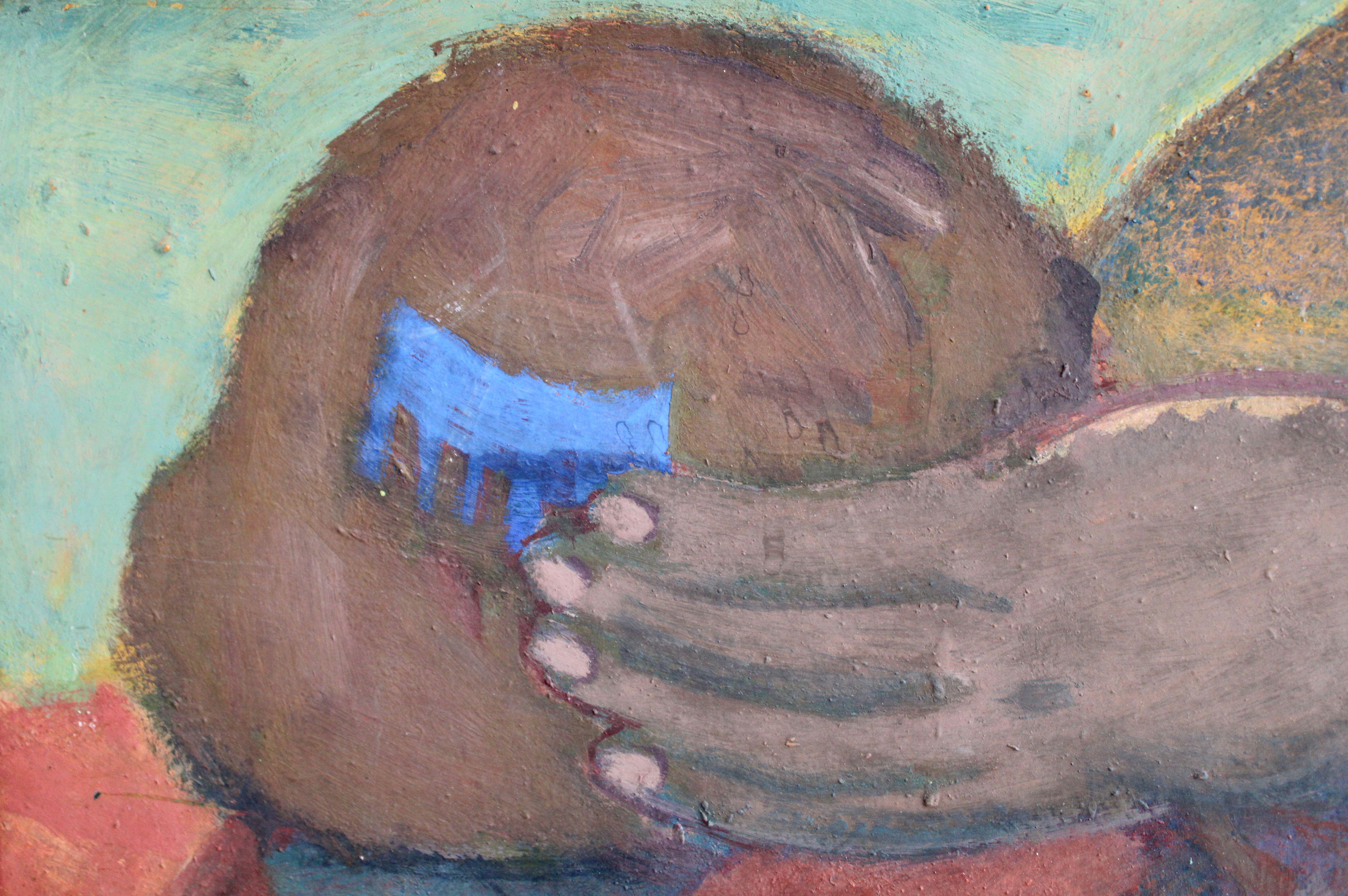 Ospiti. Olio su cartone 86x105 cm - Painting Moderno di Victor Karnauh 