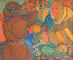 Invités. Huile sur carton 86x105 cm