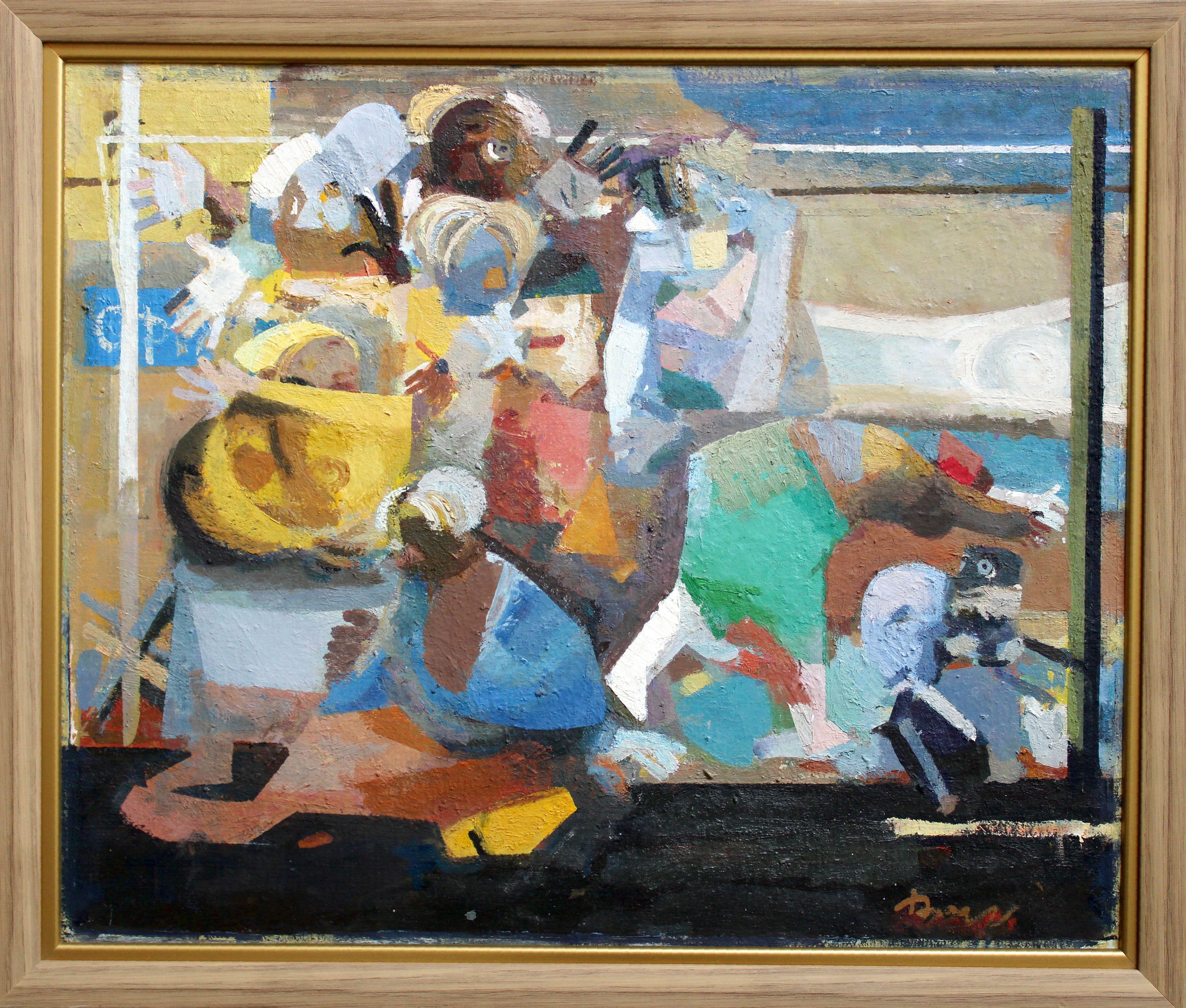 Joy. Oil on cardboard, 47. 5 x 57 cm - Painting by Victor Karnauh 