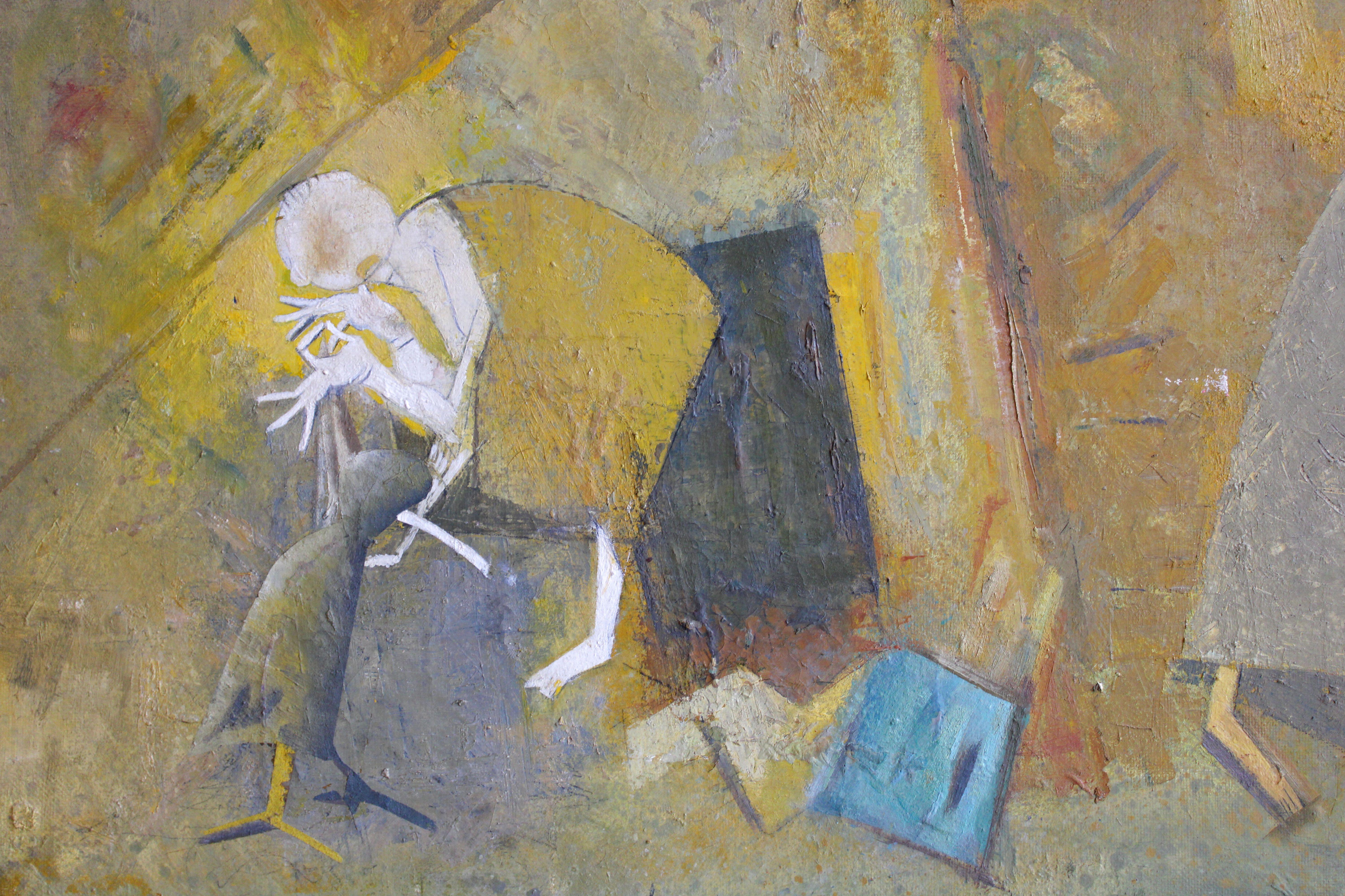 Riunione. 1998. Olio su tela, 100 x 99,5 cm - Painting di Victor Karnauh 