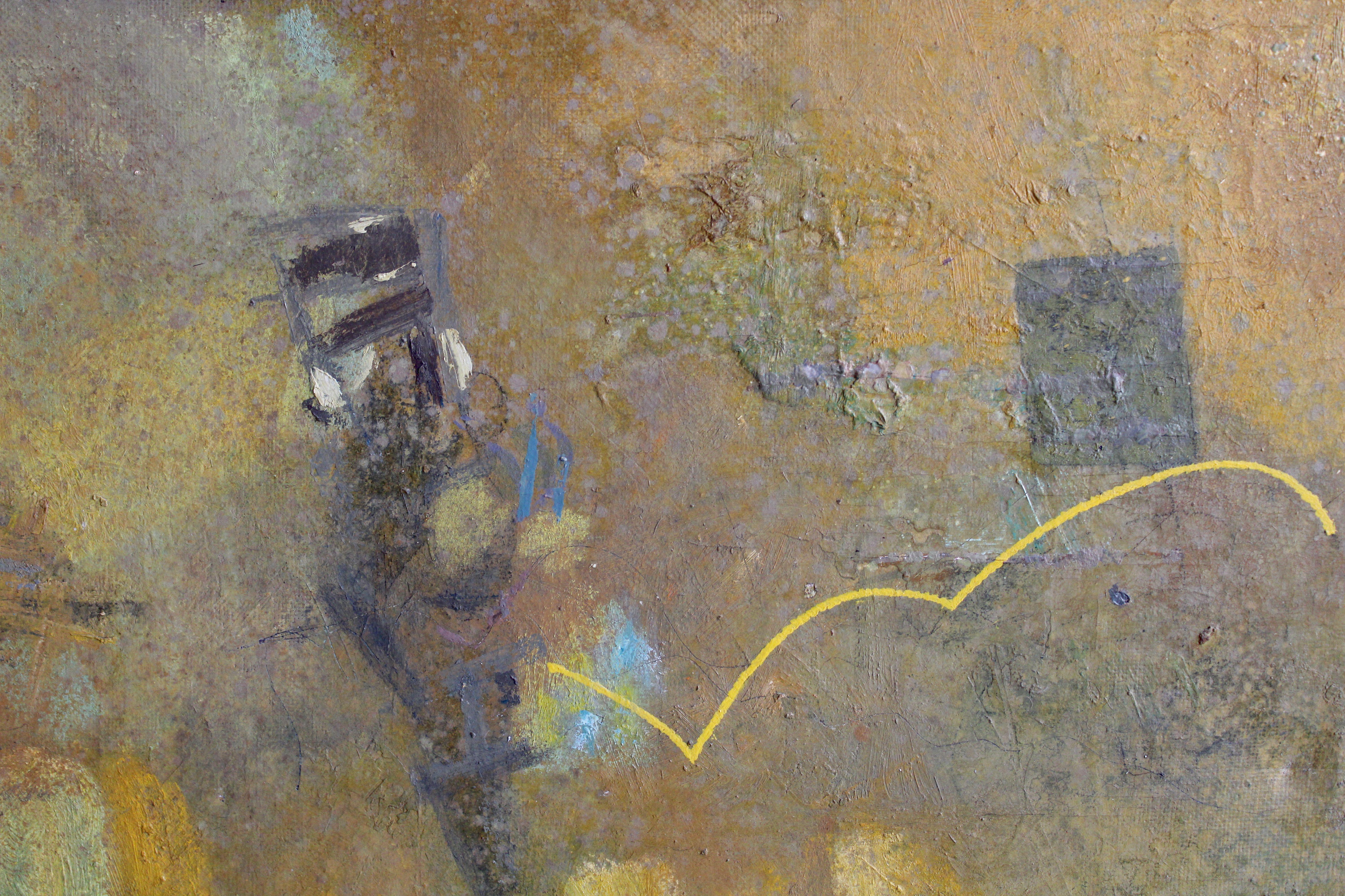 Riunione. 1998. Olio su tela, 100 x 99,5 cm - Figurative Painting Marrone di Victor Karnauh 