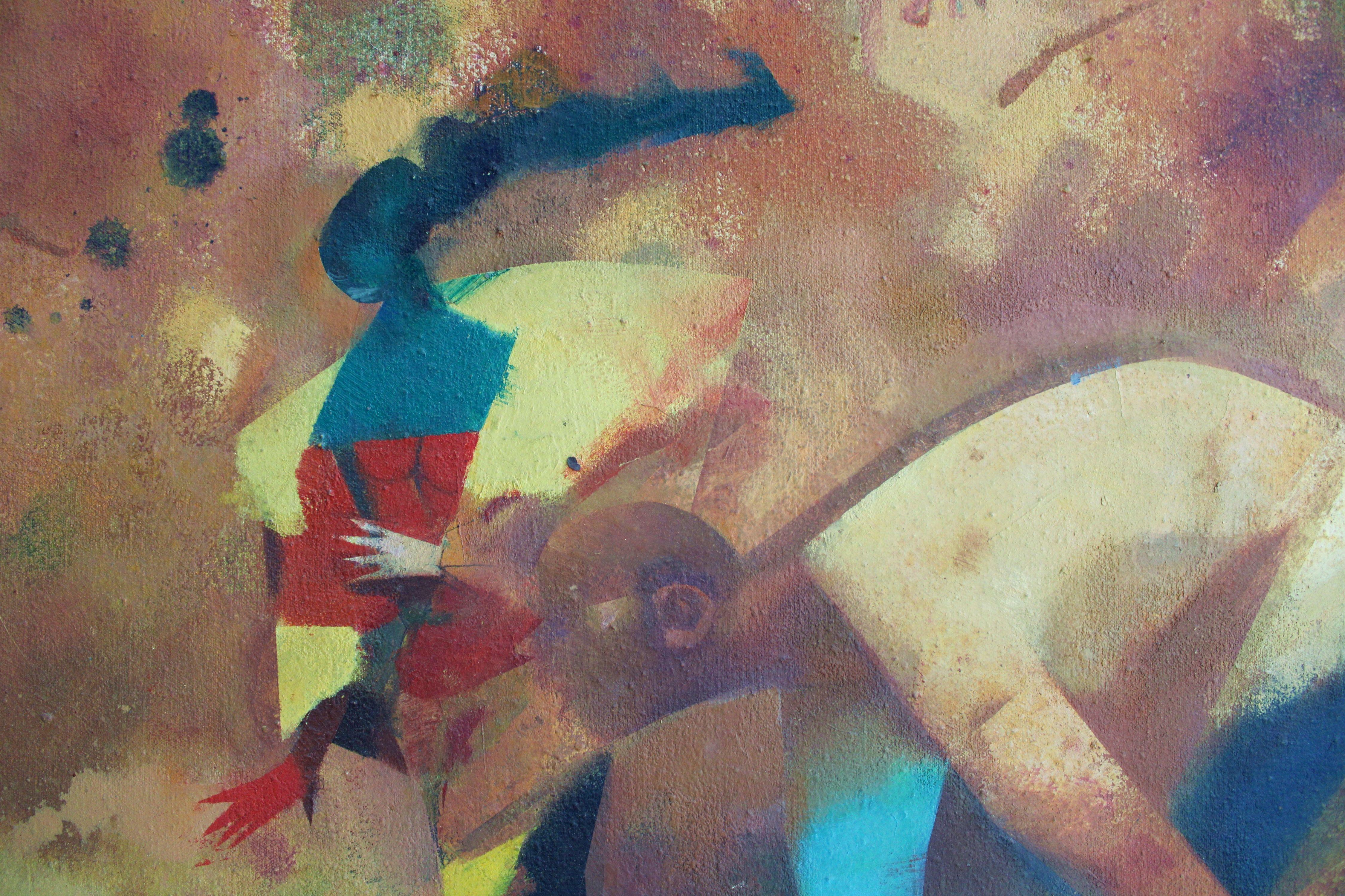 Meeting. Oil on canvas, 110x110 cm For Sale 4