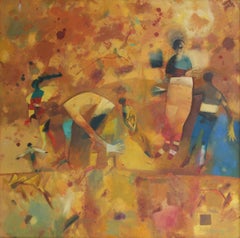 Reunión. Óleo sobre lienzo, 110x110 cm