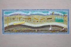 Chanson. Cardboard, tempera 22,5 x59 cm