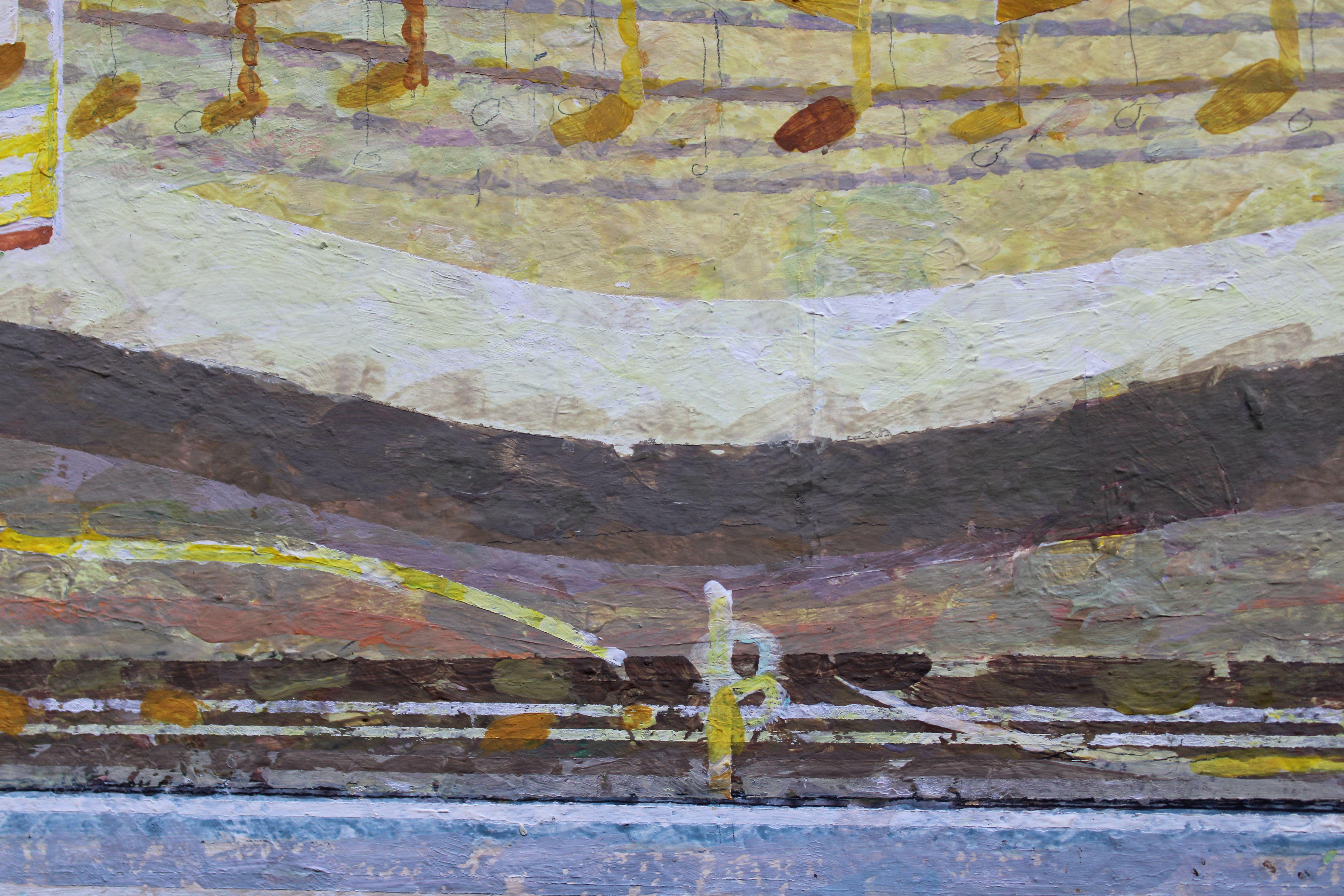 Chanson. Cardboard, tempera 22,5 x59 cm - Gris Interior Painting par Victor Karnauh 