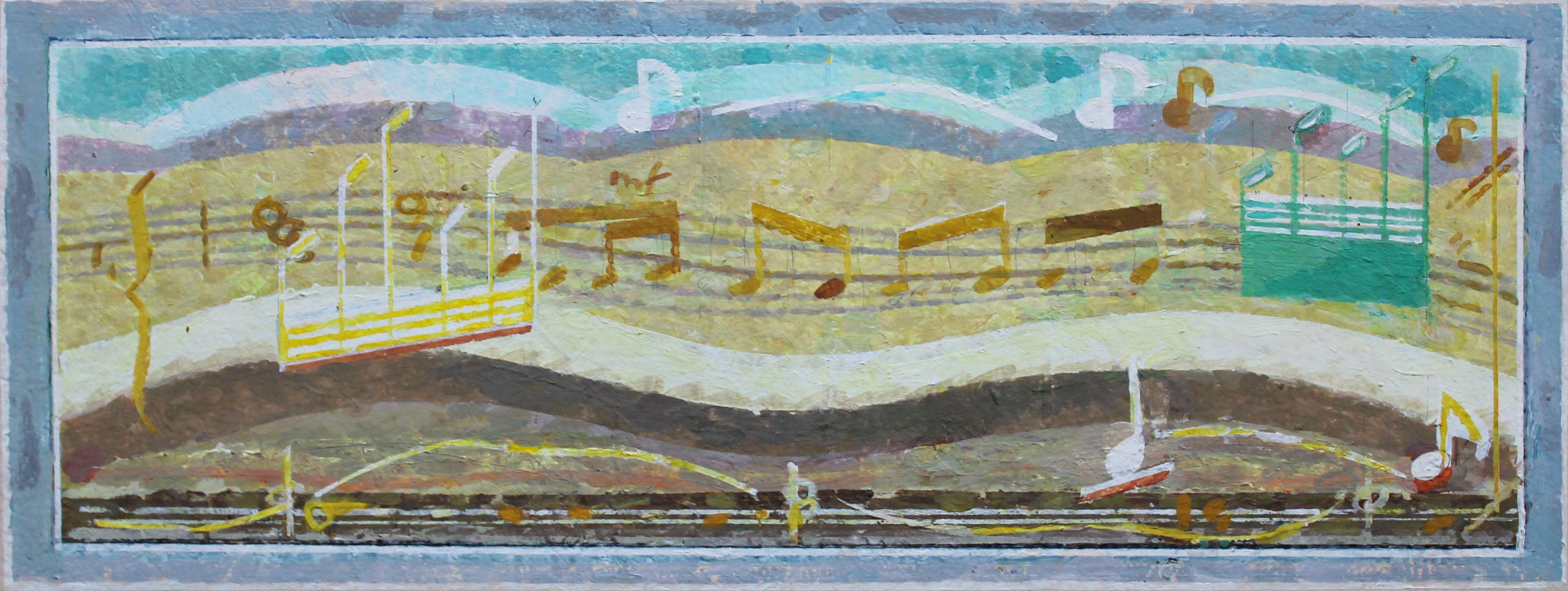 Song. Cardboard, tempera 22.5x59 cm
