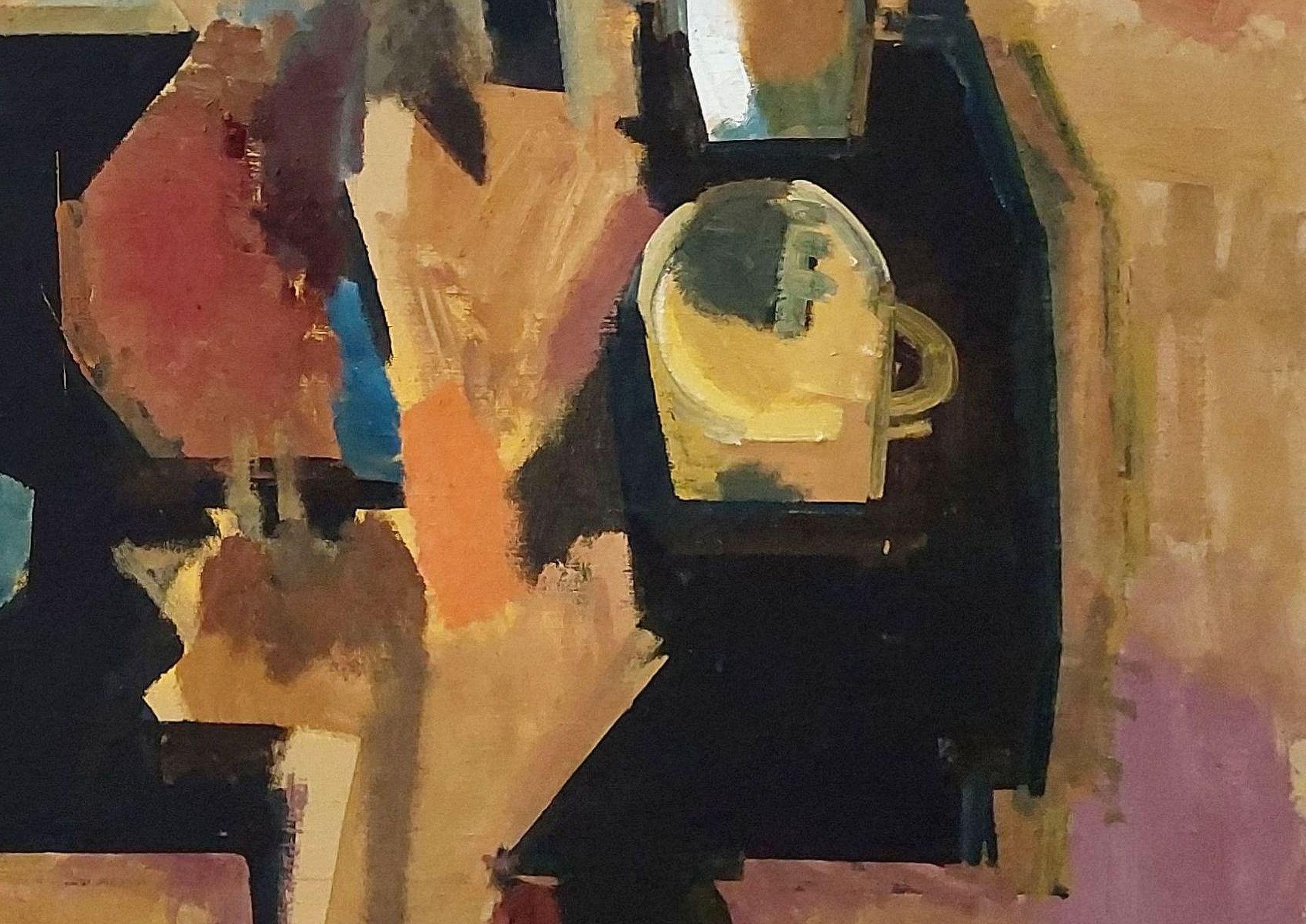 Bodegón sobre mesa negra. Óleo sobre lienzo, 135x140 cm - Painting de Victor Karnauh 