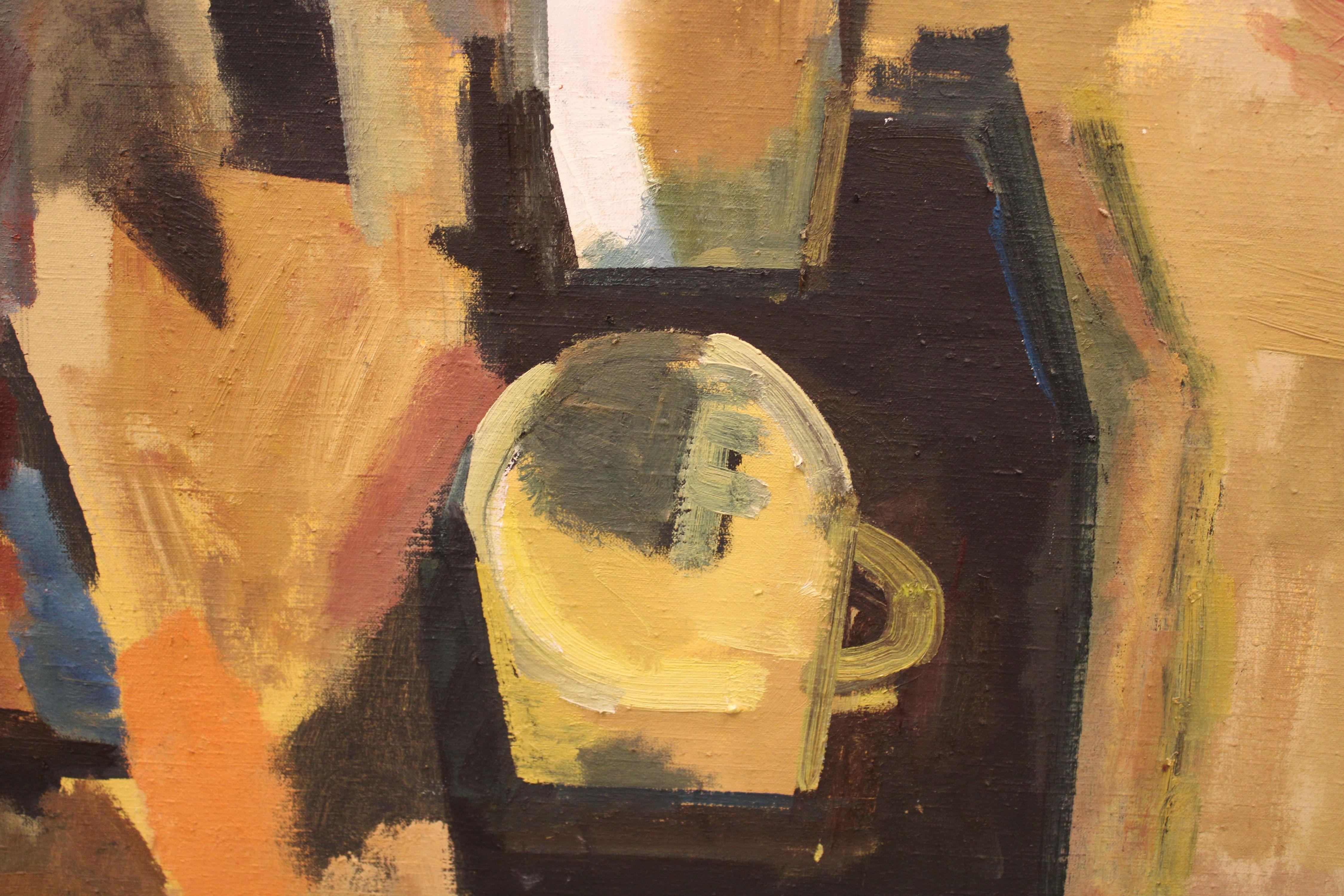 Bodegón sobre mesa negra. Óleo sobre lienzo, 135x140 cm en venta 5