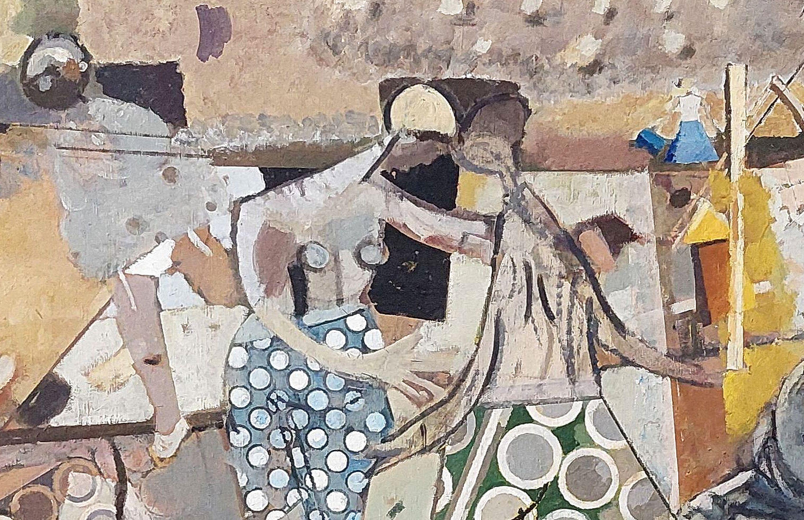 Walk in the city. Oil on canvas, 218x145 cm

